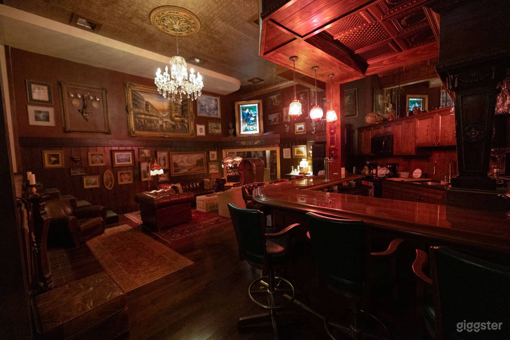Victorian SpeakEasy Bar Lounge + Fireplace & Stage Photo 1