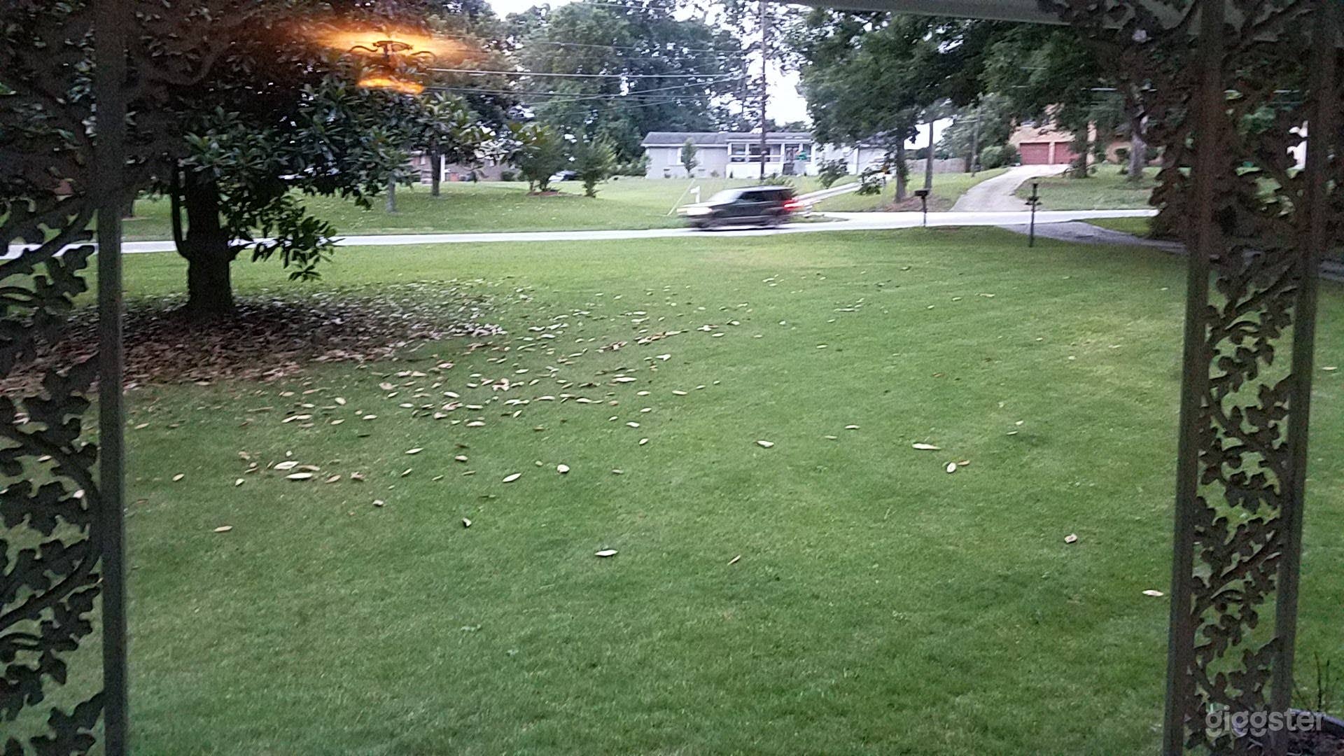 View of passing vehicle from front door