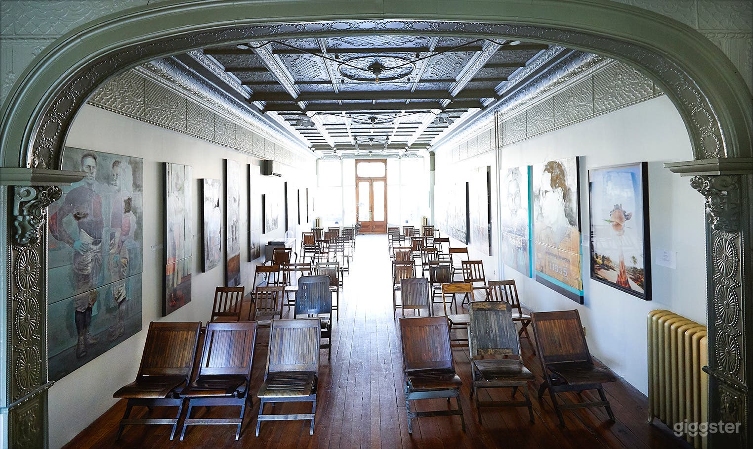 Vintage chairs in the Art Salon.