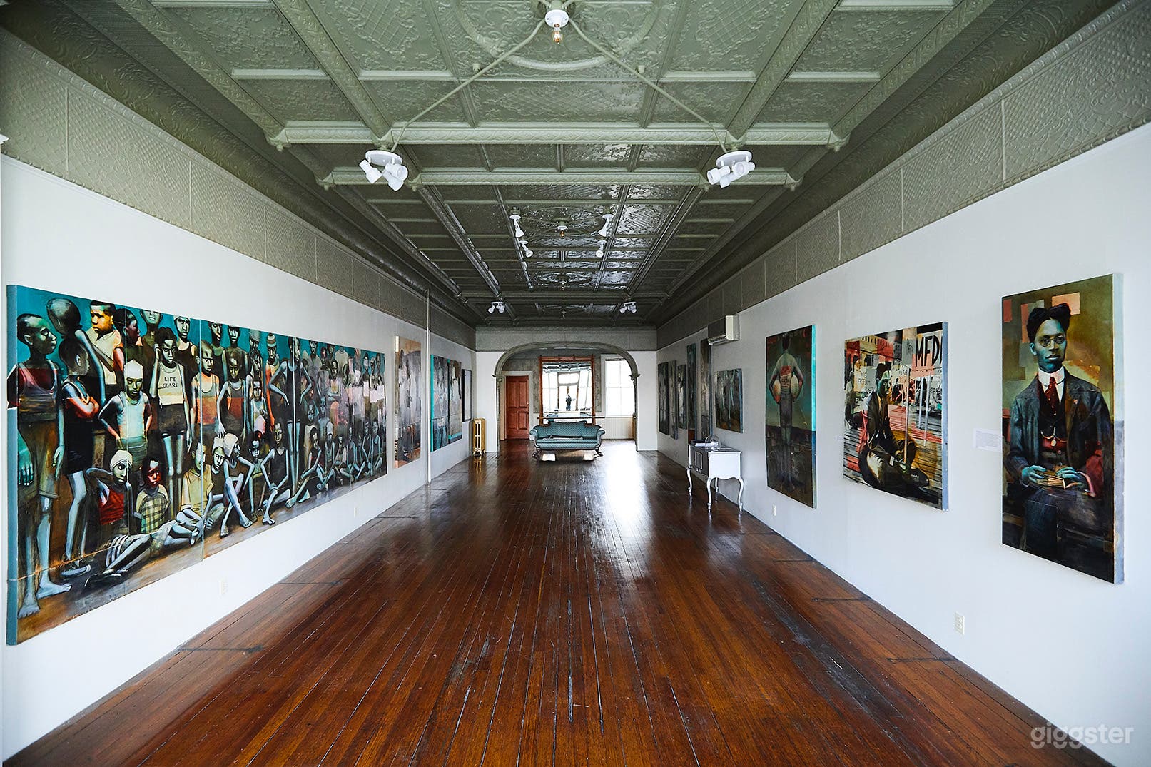 View to the back of the gallery. 