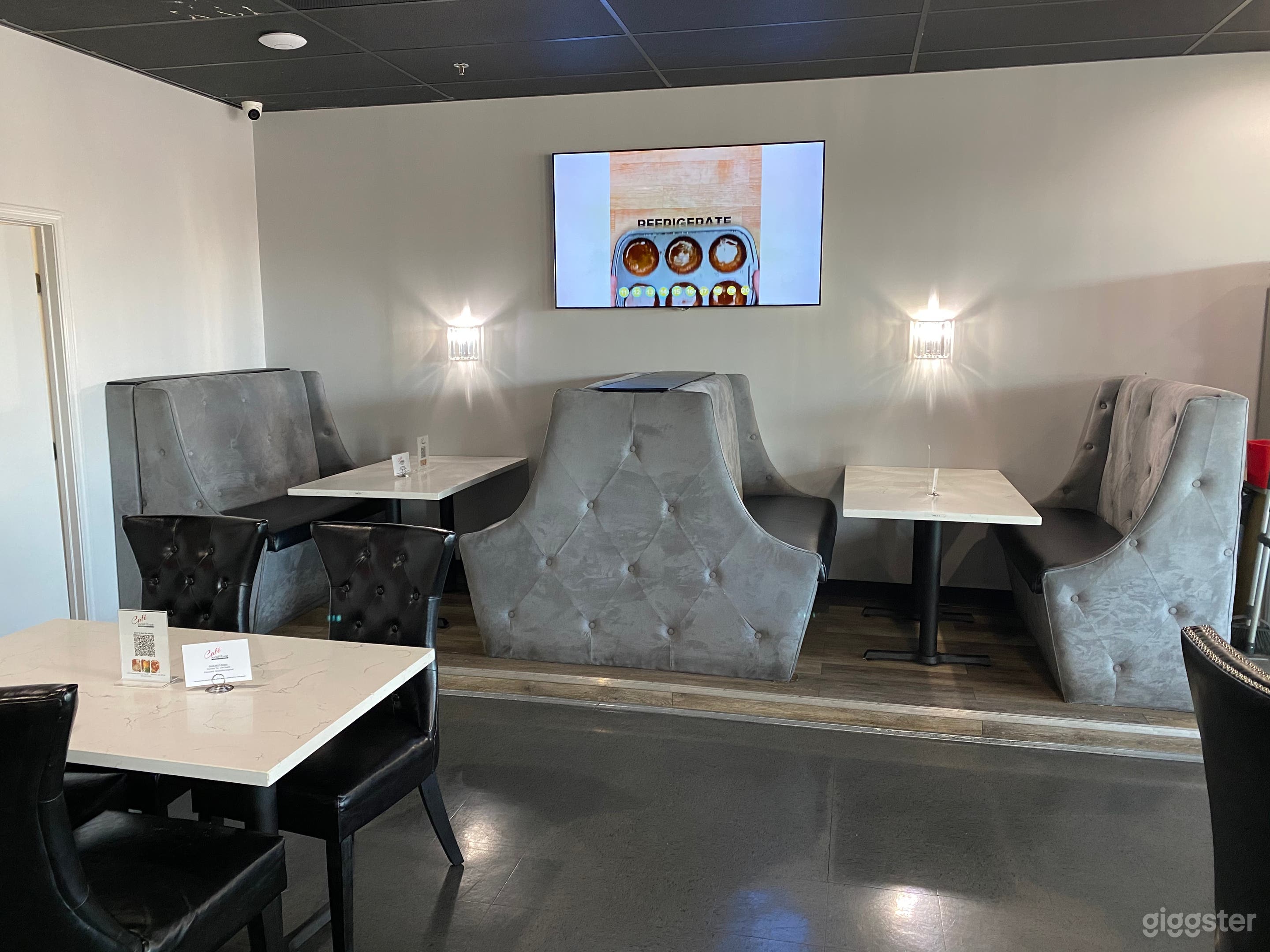 Spacious booths for private dining or club feel