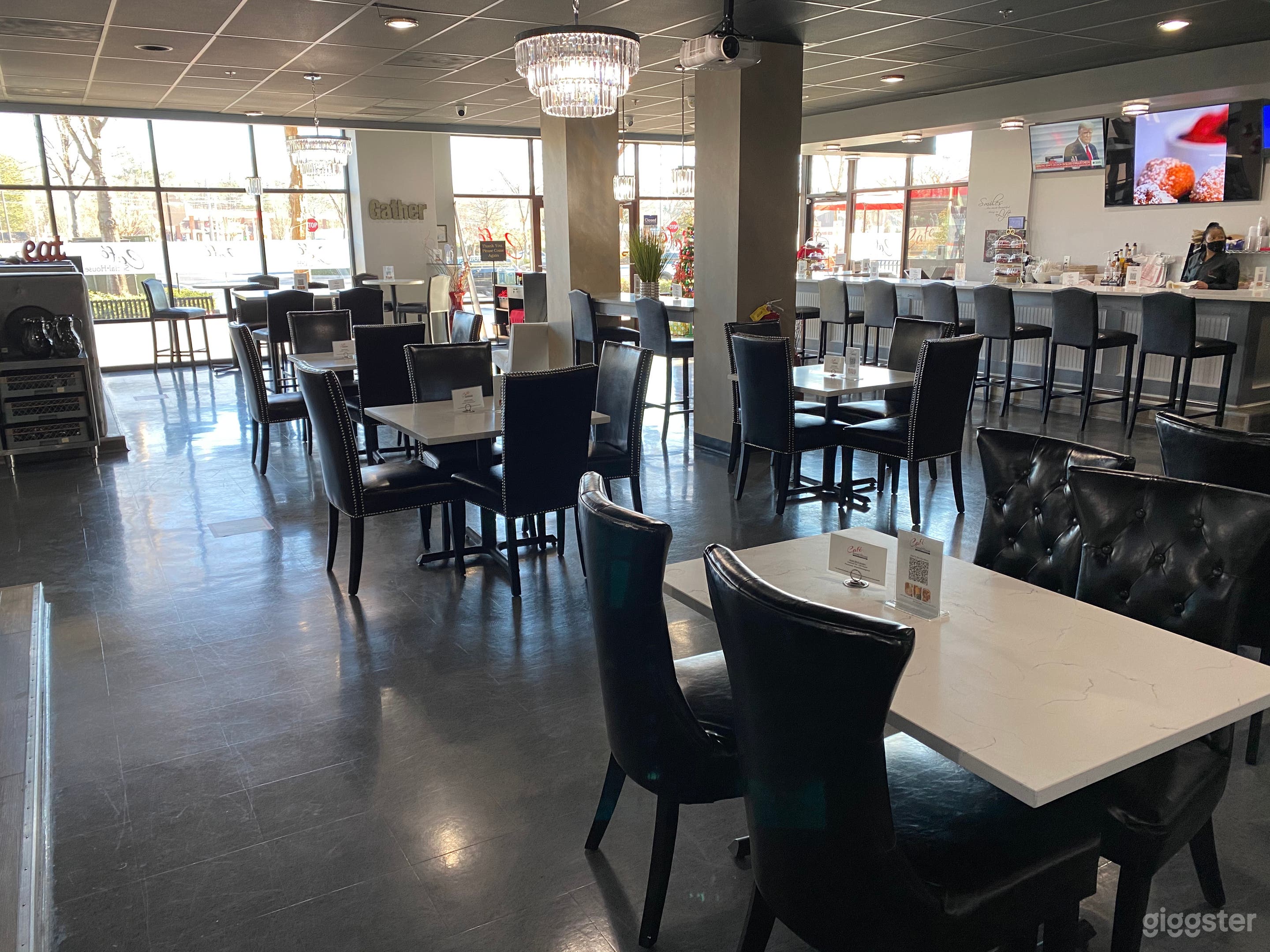 Chairs and tables for dinner or party