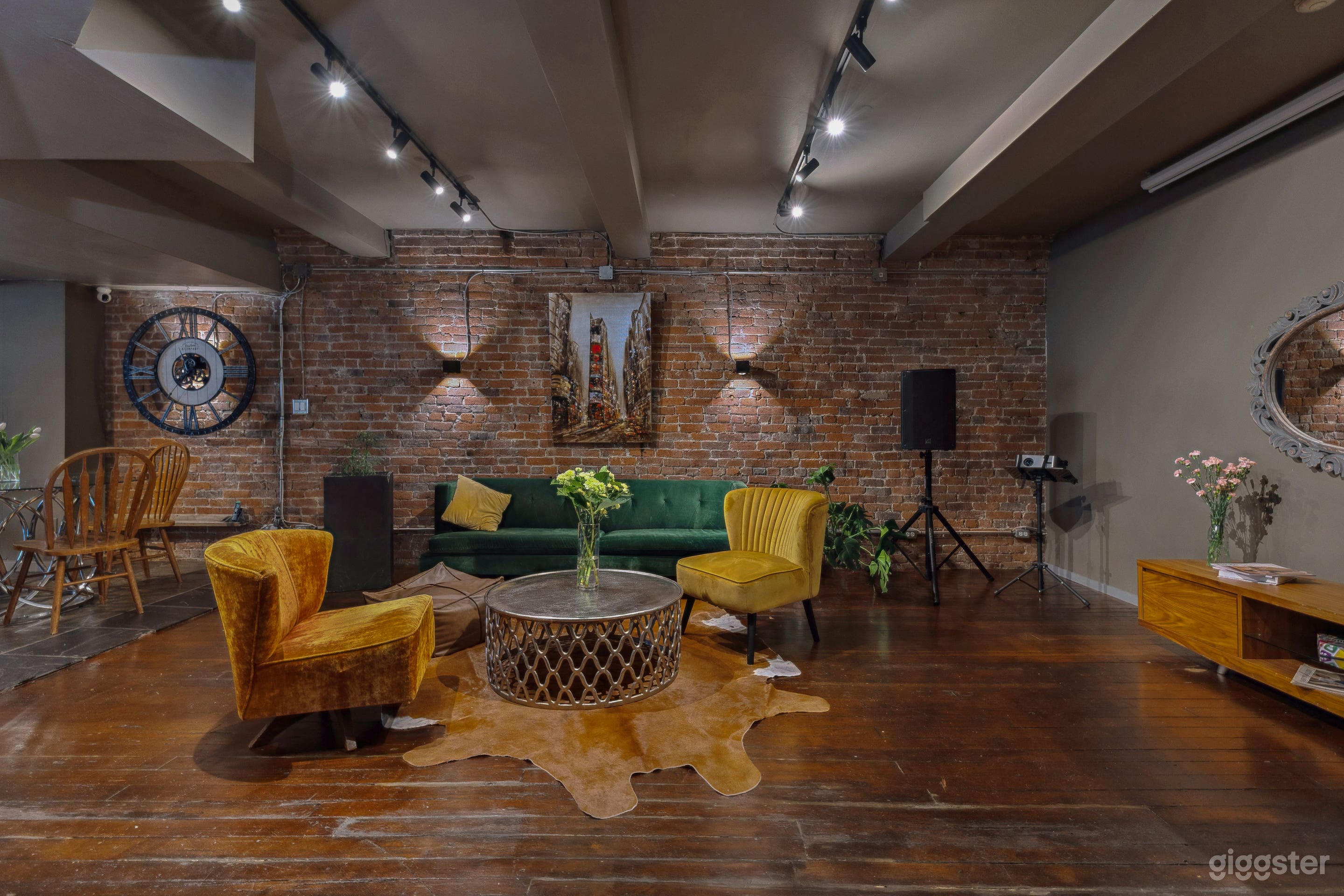 lounge zone with a projector