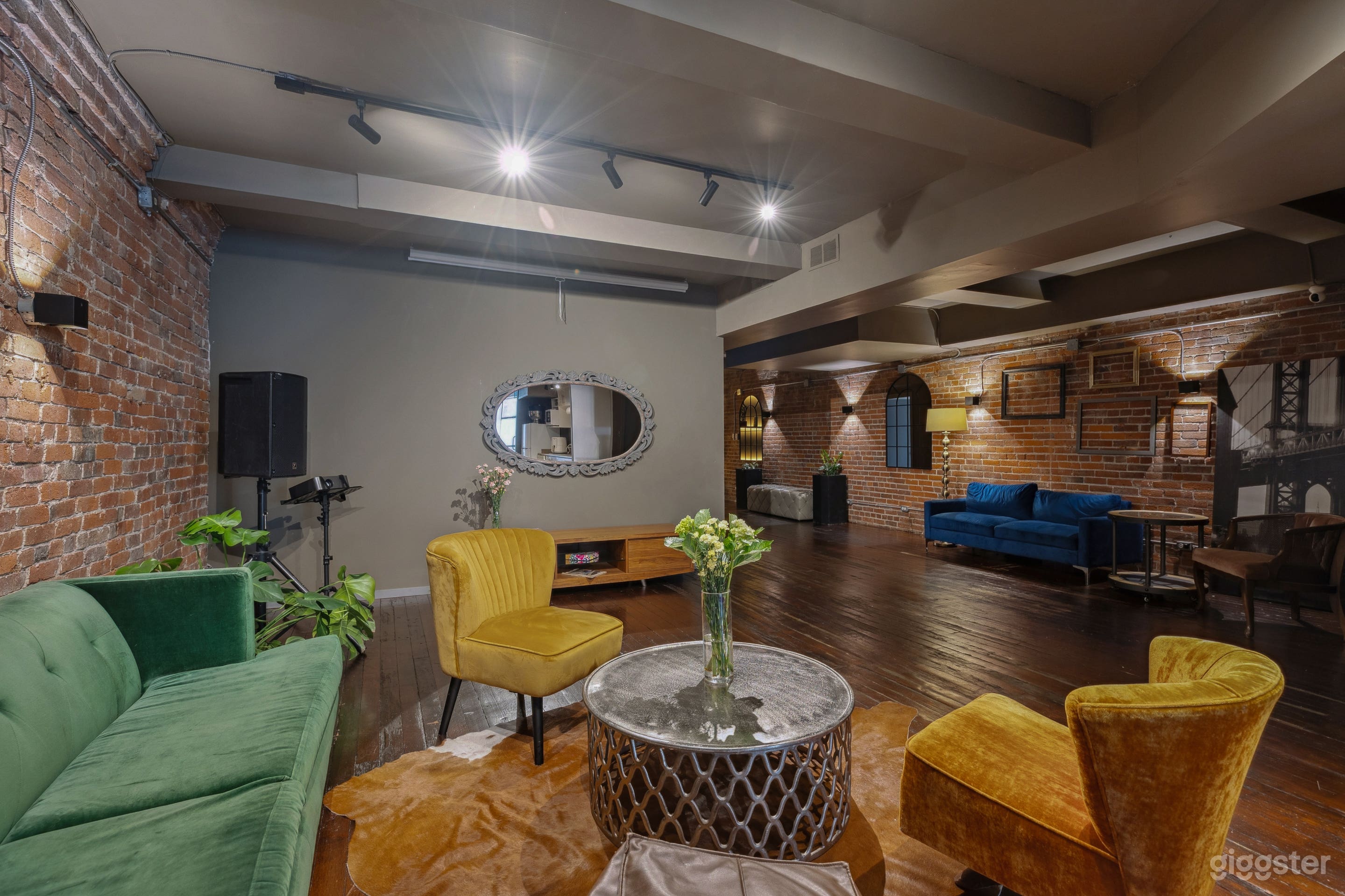 lounge zone with a projector