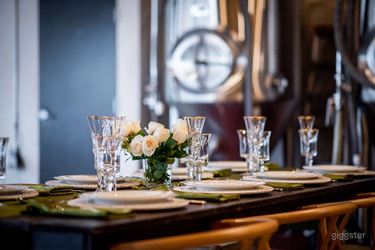  Modern Brewery Space with Exposed Brewing Vessels 