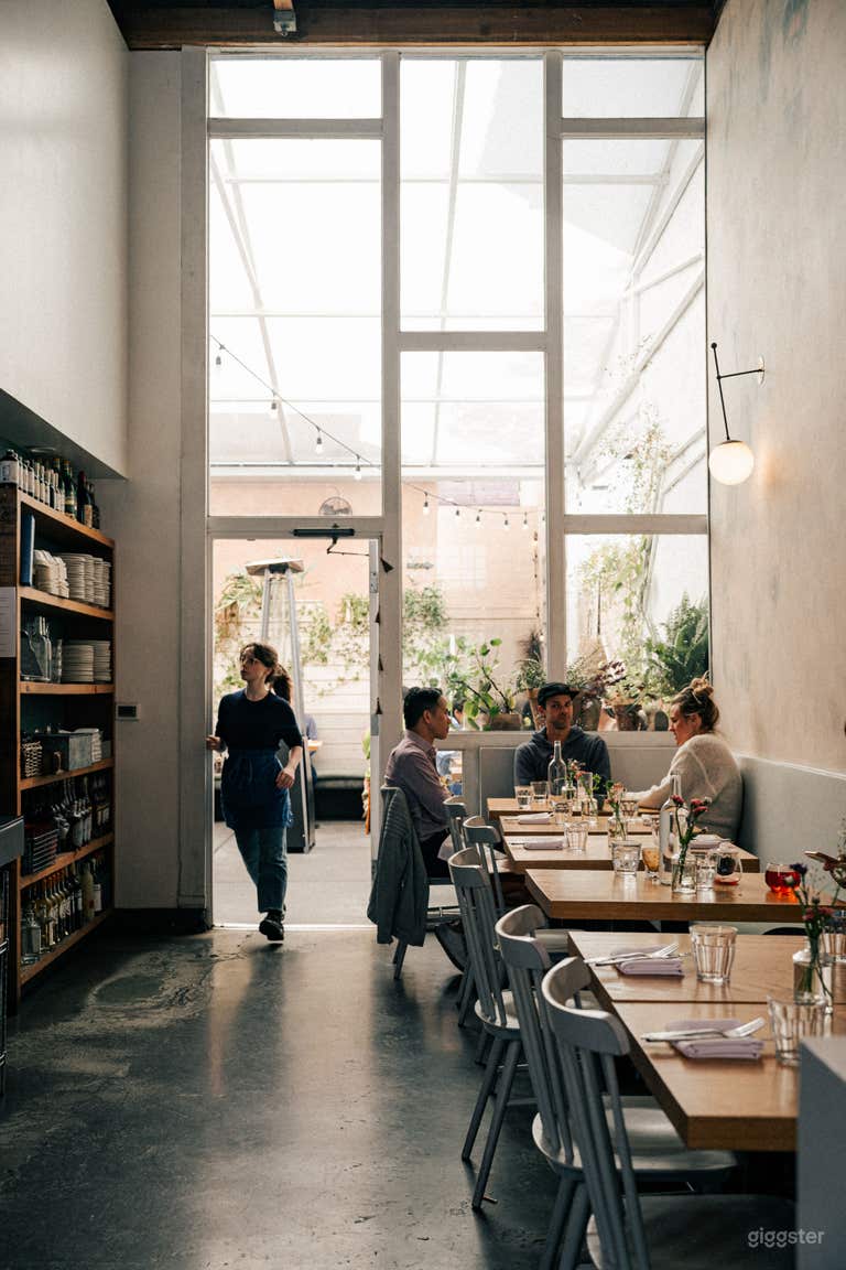  Restaurant interior looking onto back patio 