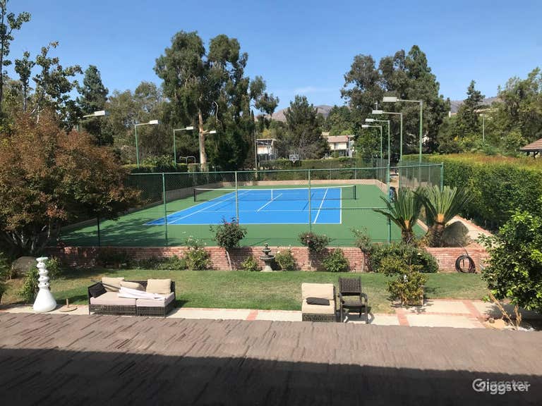  Half court basketball on tennis/pickle ball court 