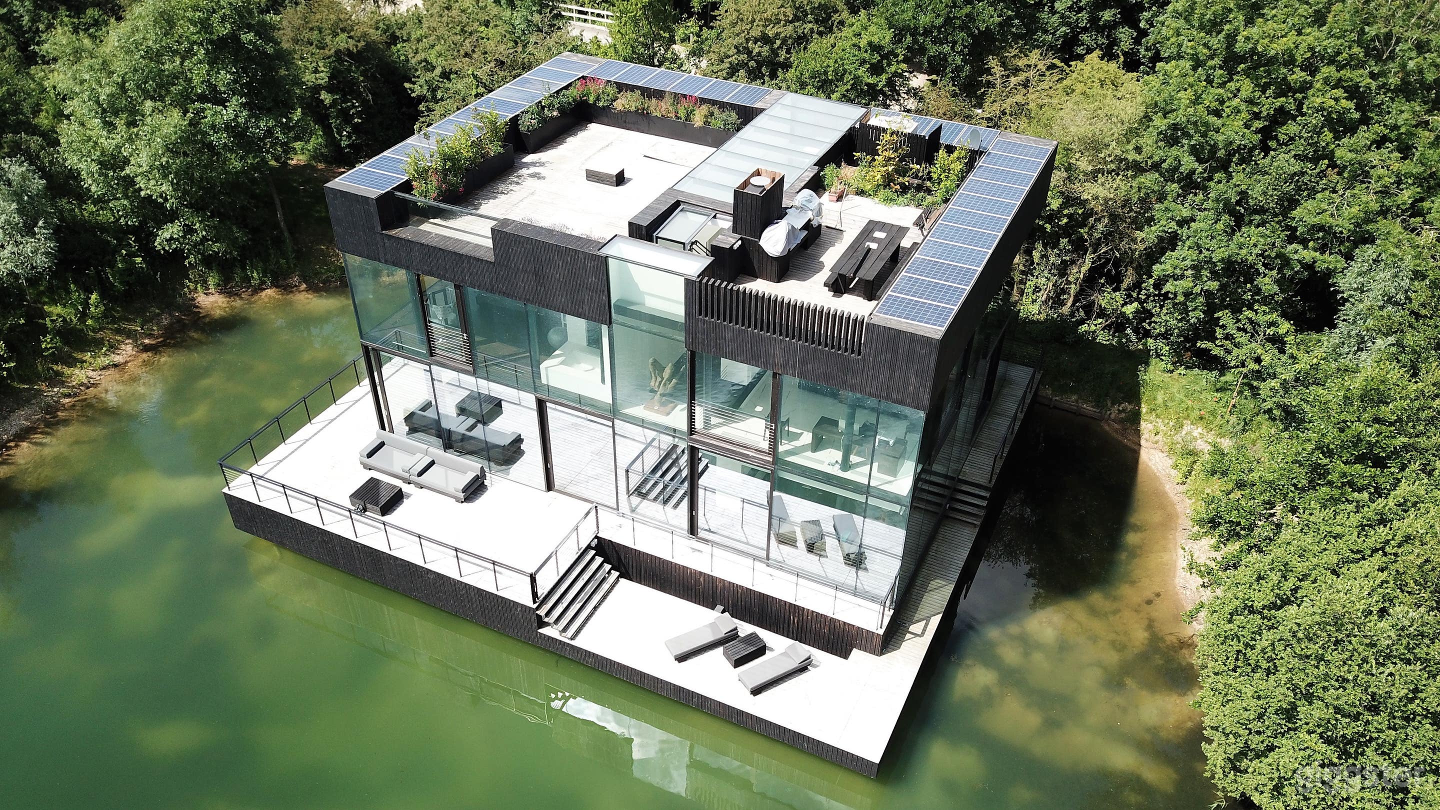 Stunning Glass Masterpiece of Lake's Edge Photo 1