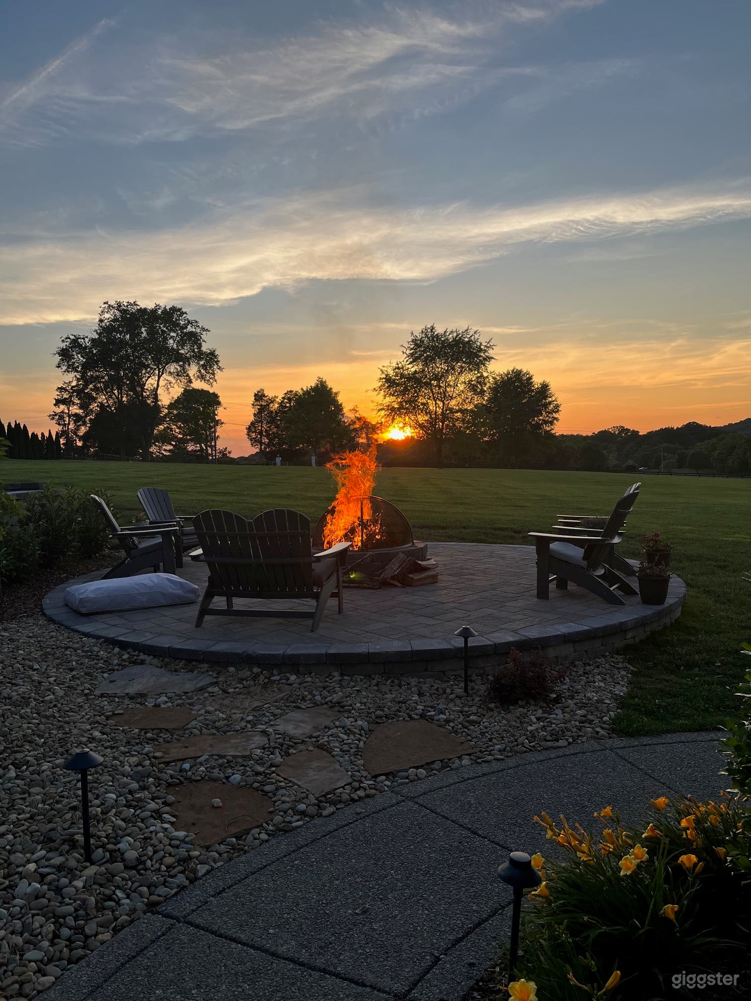 sunset from the firepit