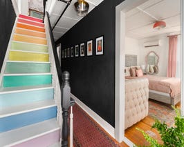  Rainbow stairs up to the Gables 