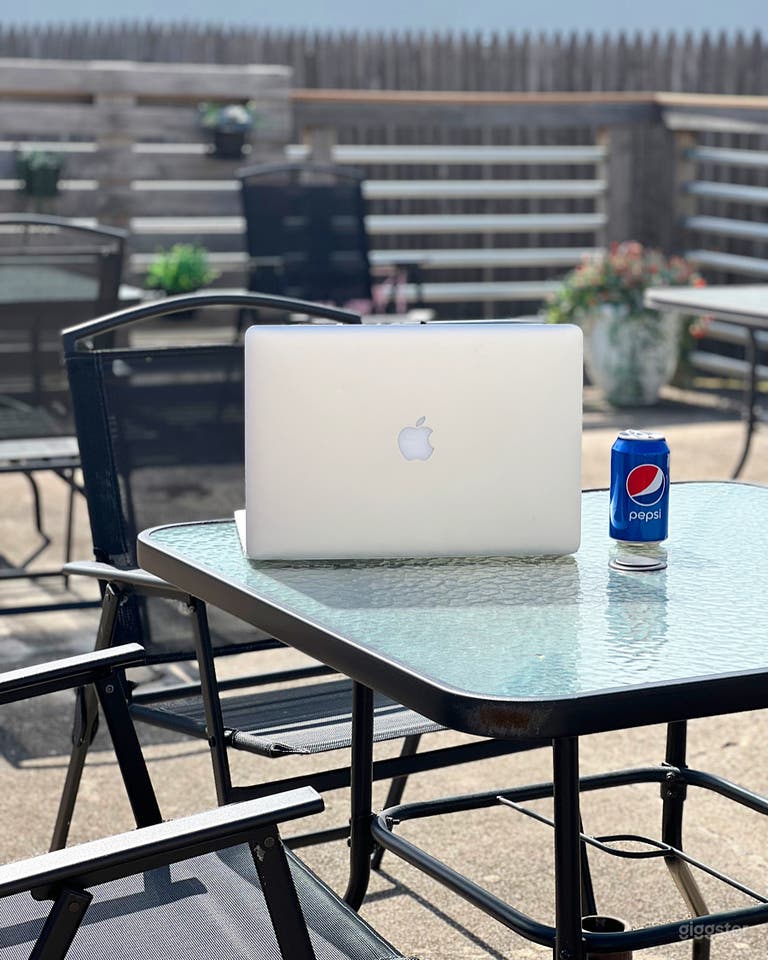  Vibrant Patio Outside the Workspace. Gated parking. 