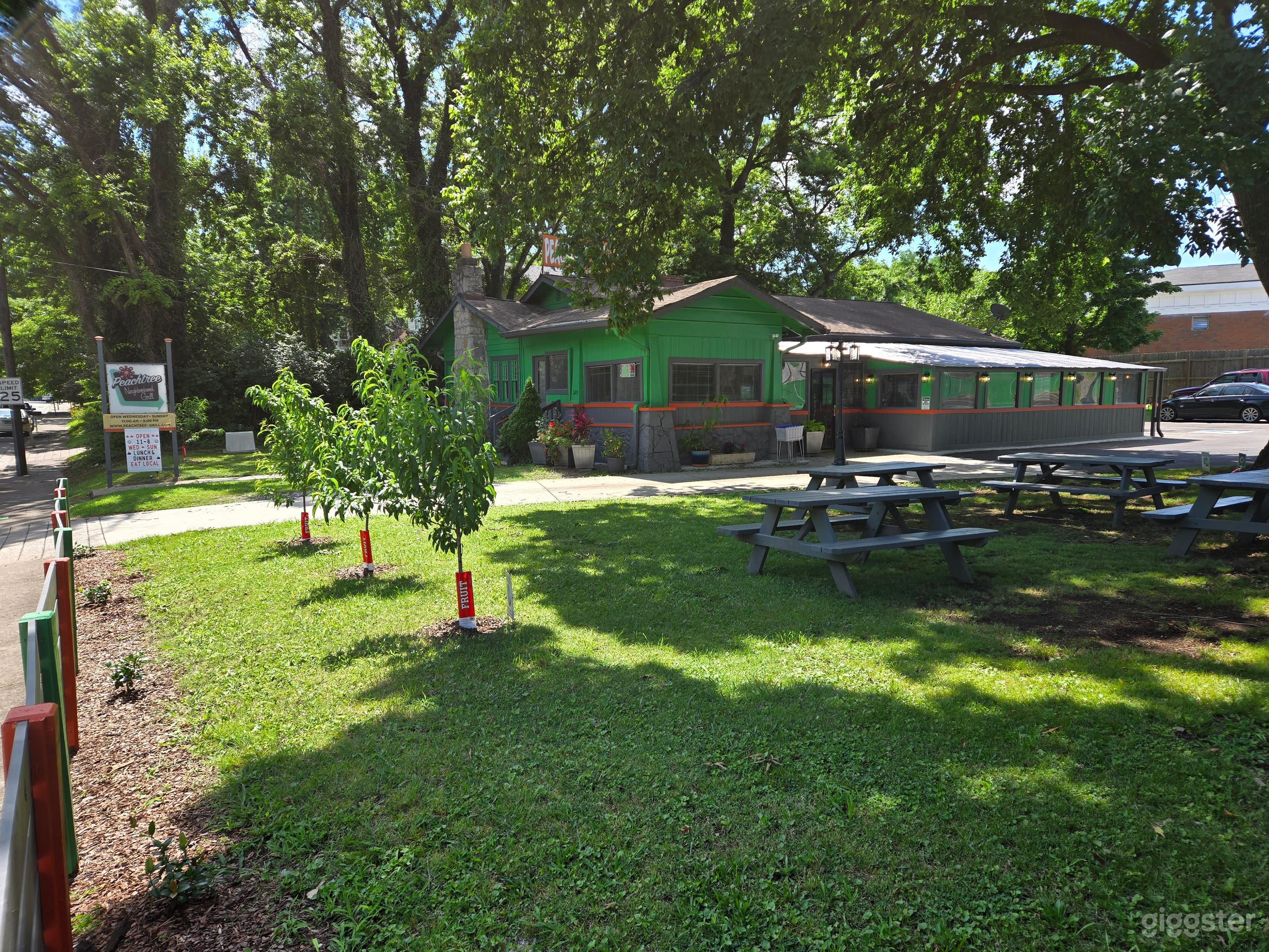 Park like space under a giant Elm Tree with great food. Photo 1