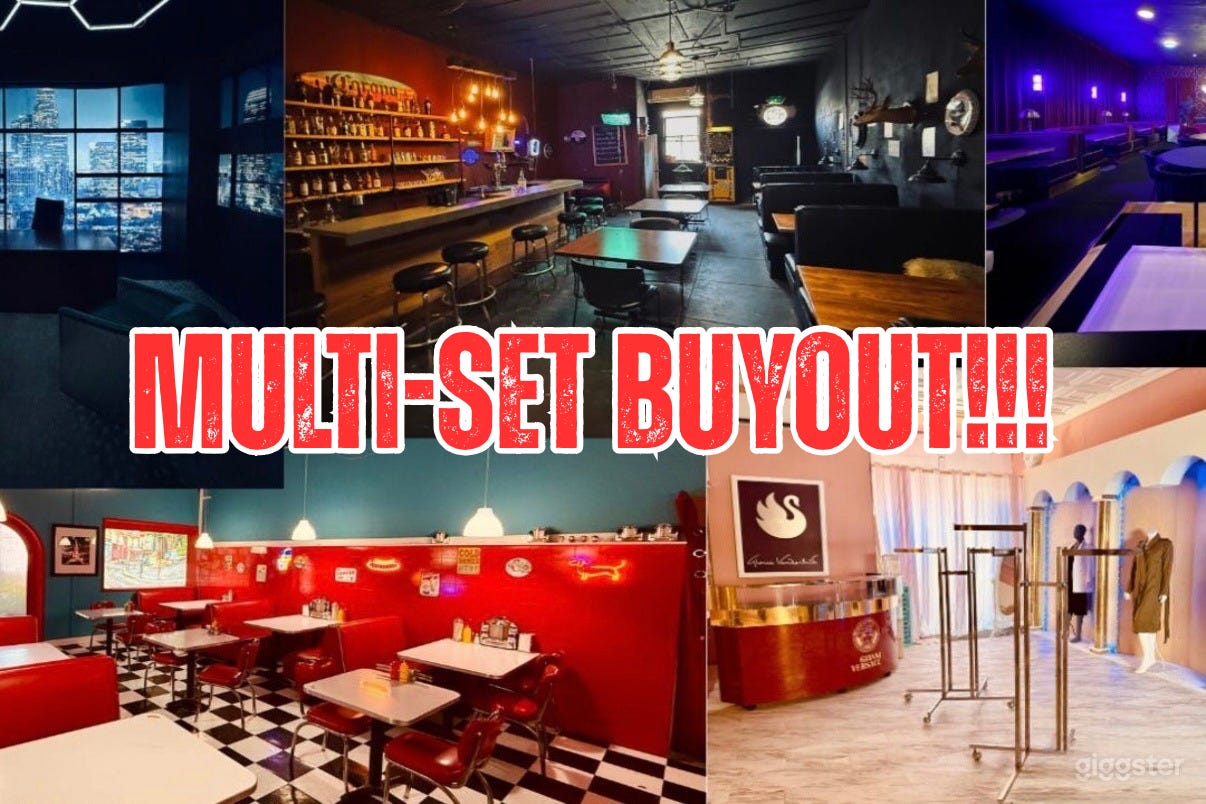 DTLA Film Studio Buyout — 6+ Cinematic Sets (Bar, Diner, Bou Photo 1