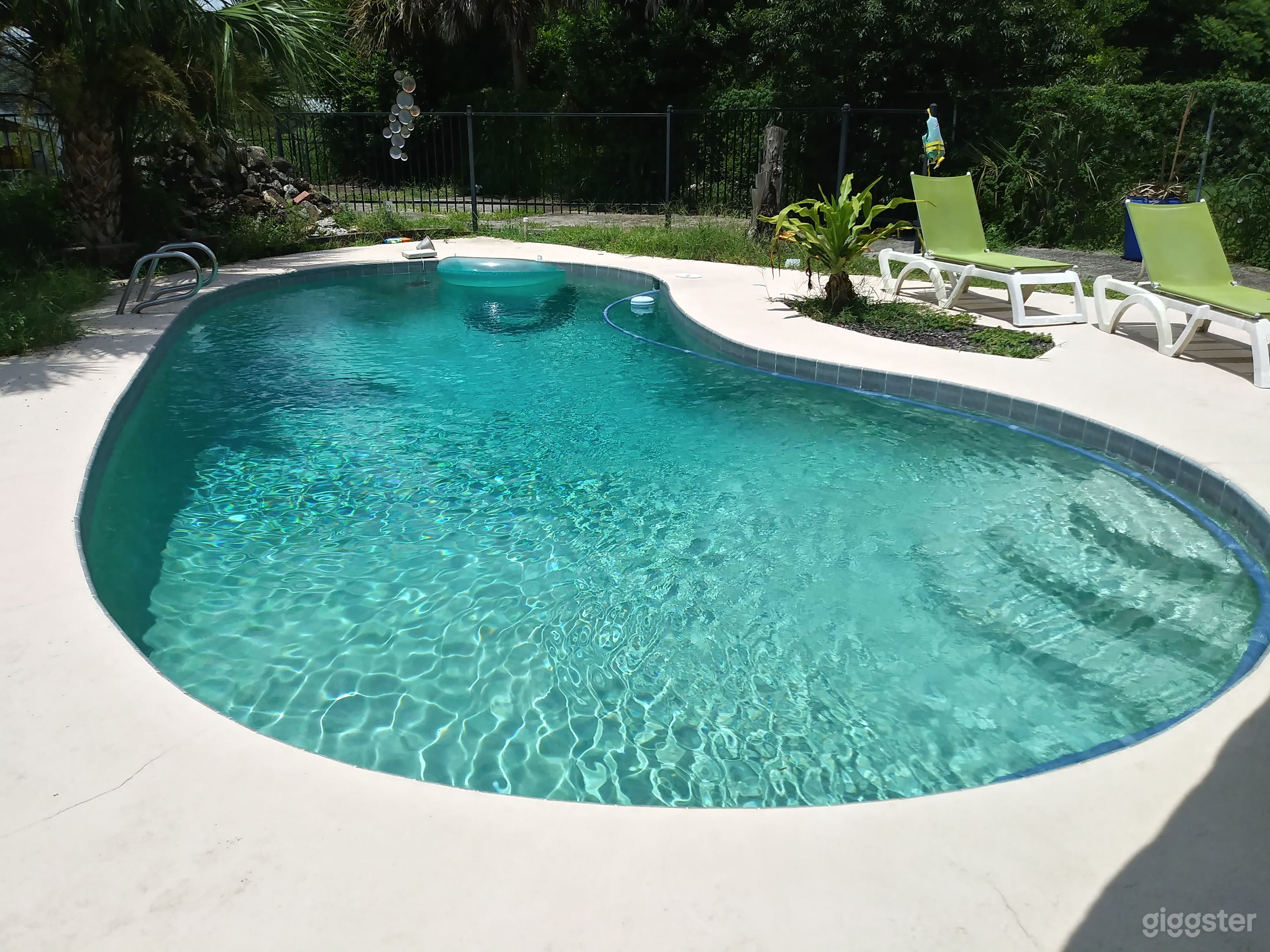 Roomy backyard with a sparkling pool Photo 1