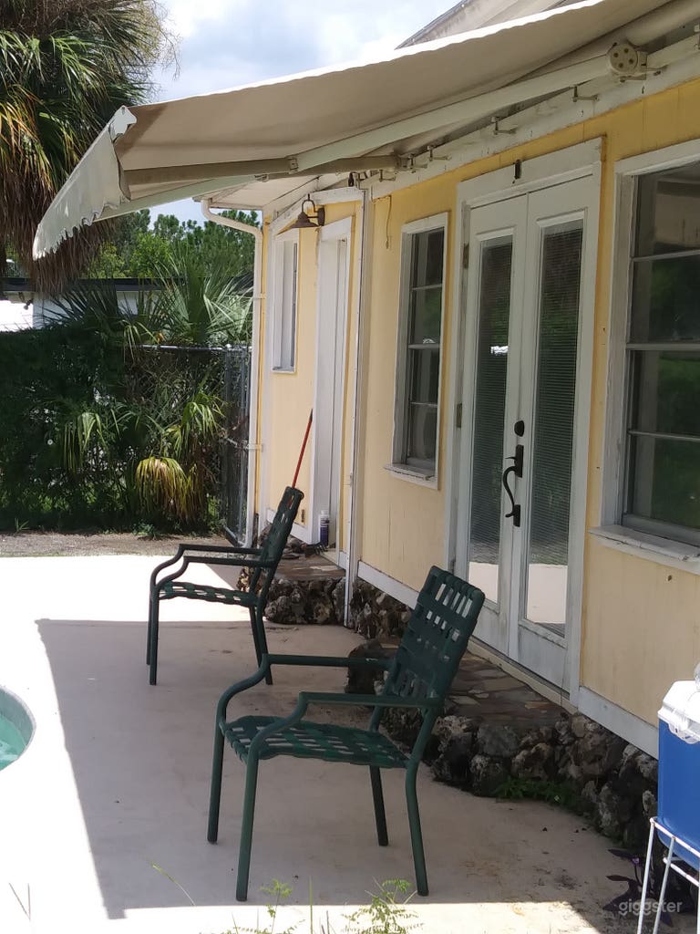  Roomy backyard with a sparkling pool 