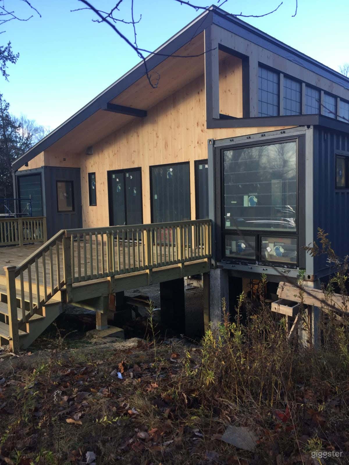 Mountain-facing back deck.