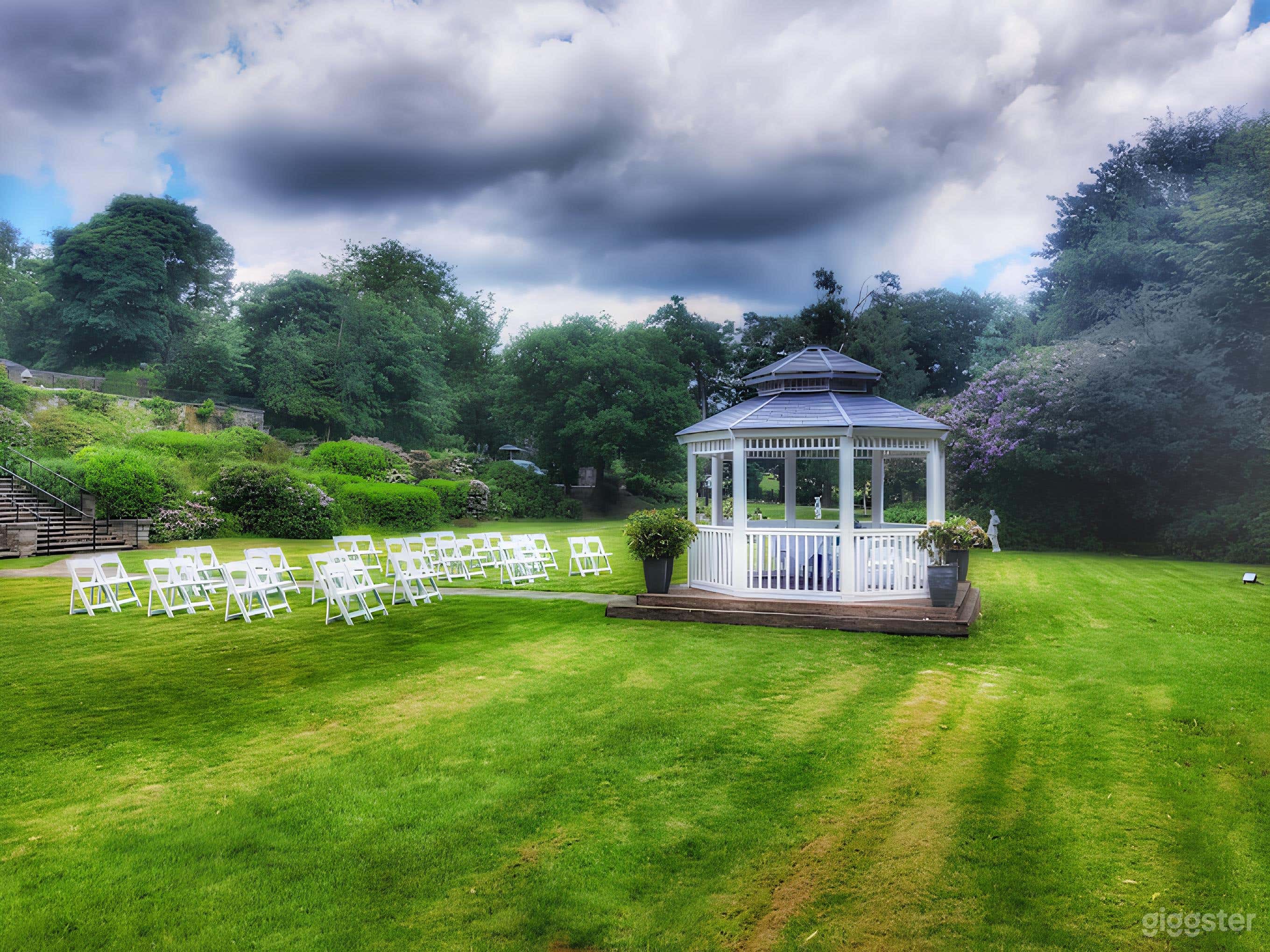 Small civil ceremony set up for Pagoda