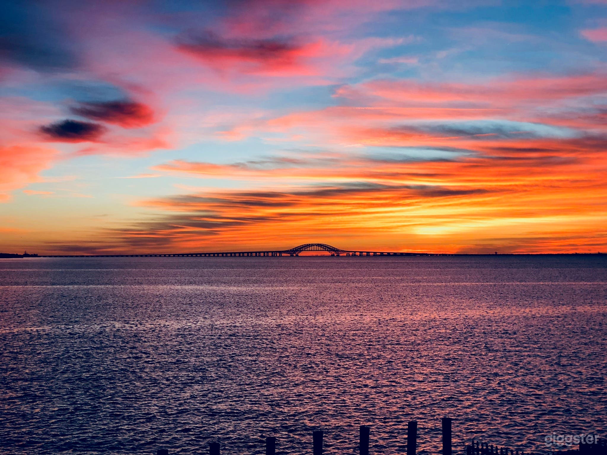 Beautiful view of the bay with the Captree bridge in the distance