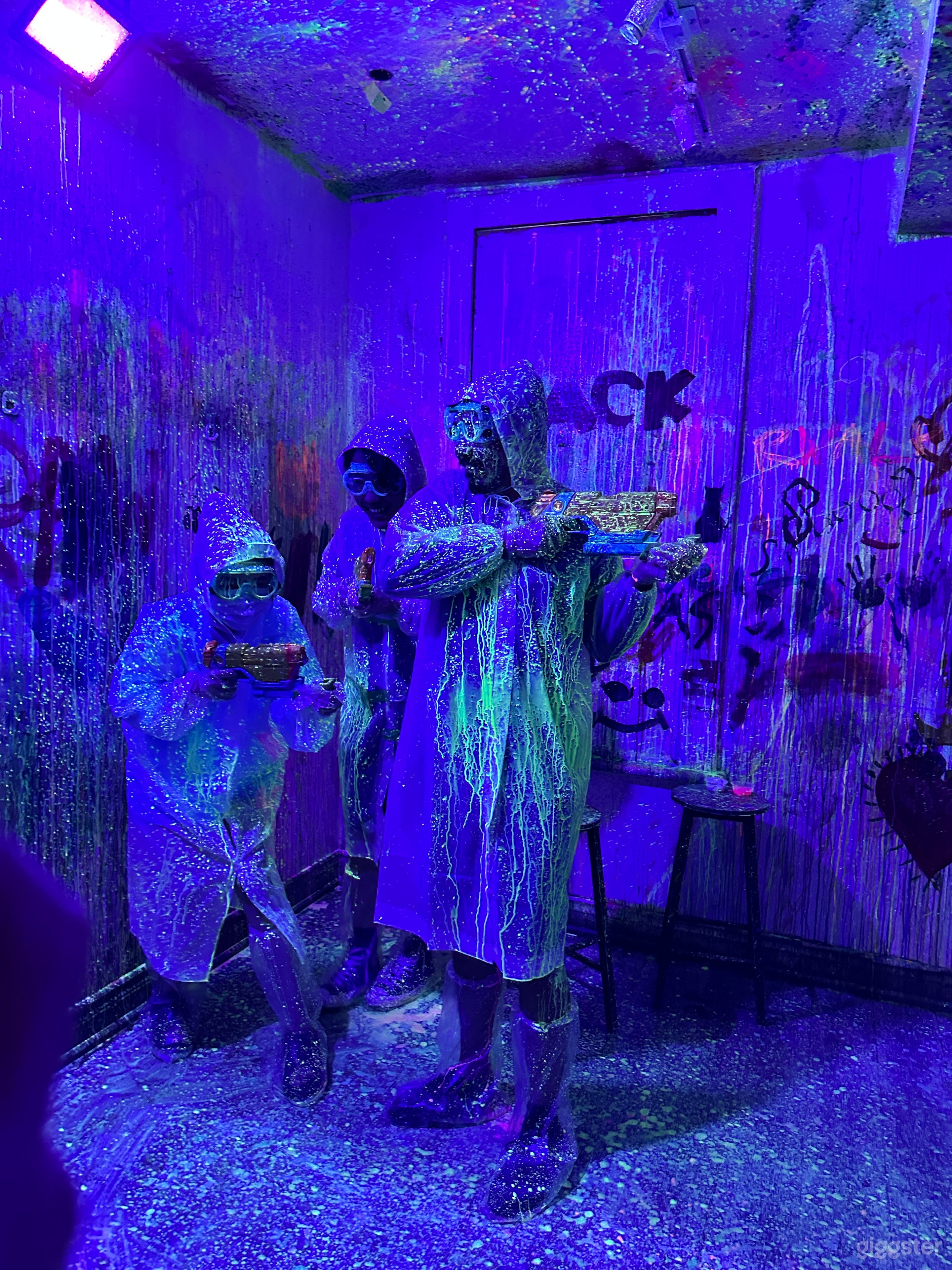 Neon Paint Splatter Studio, Downtown - Paint the Walls | Rent this ...