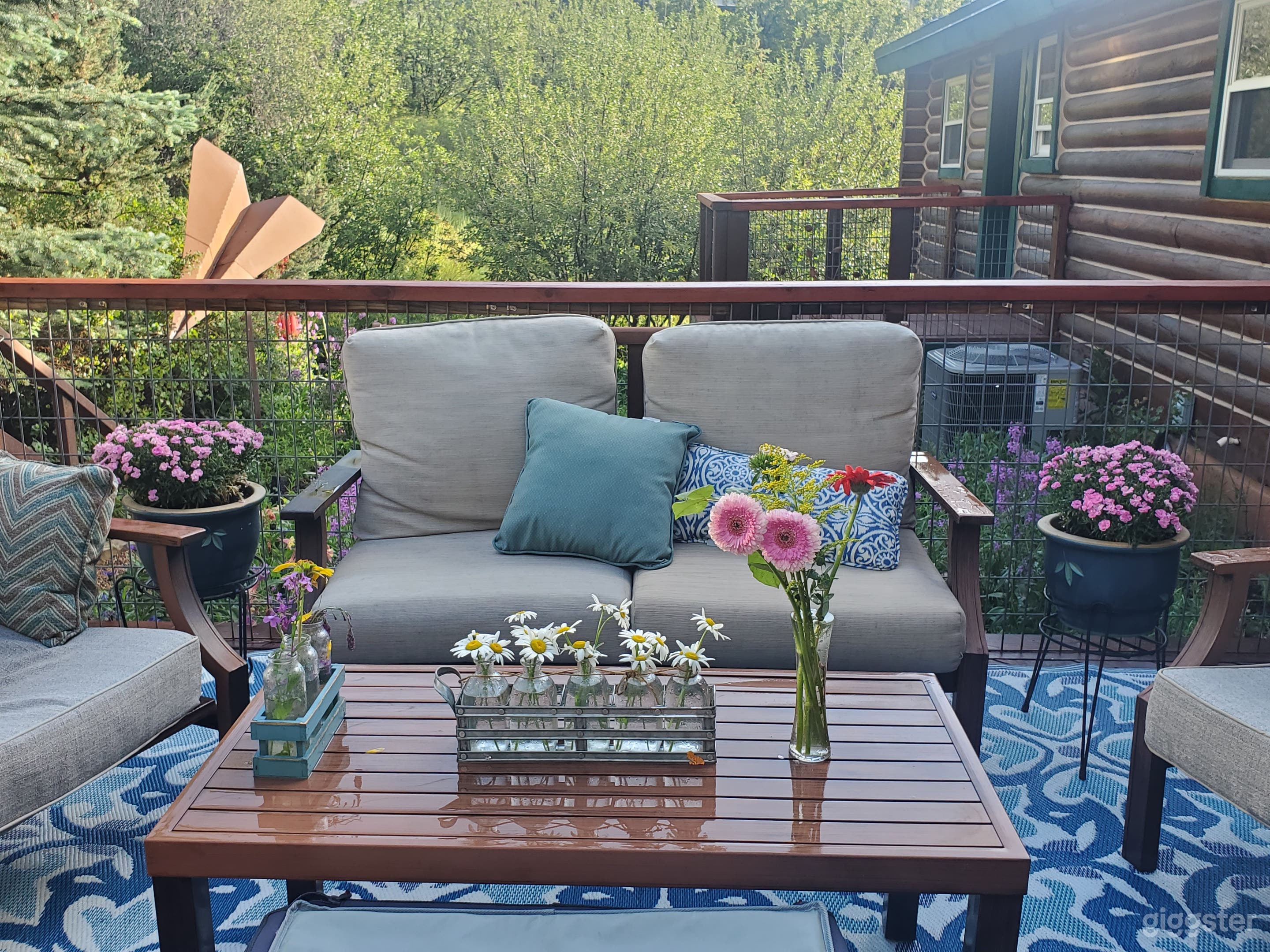 Seating area - new seating spring 2023 - seating pictured is now on at the smaller deck in background.  
