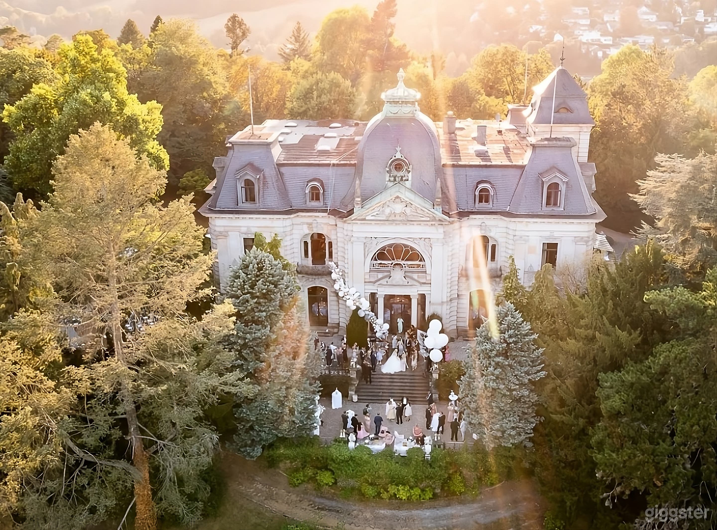 Stunning Mansion Backyard with Lush Gardens Photo 4