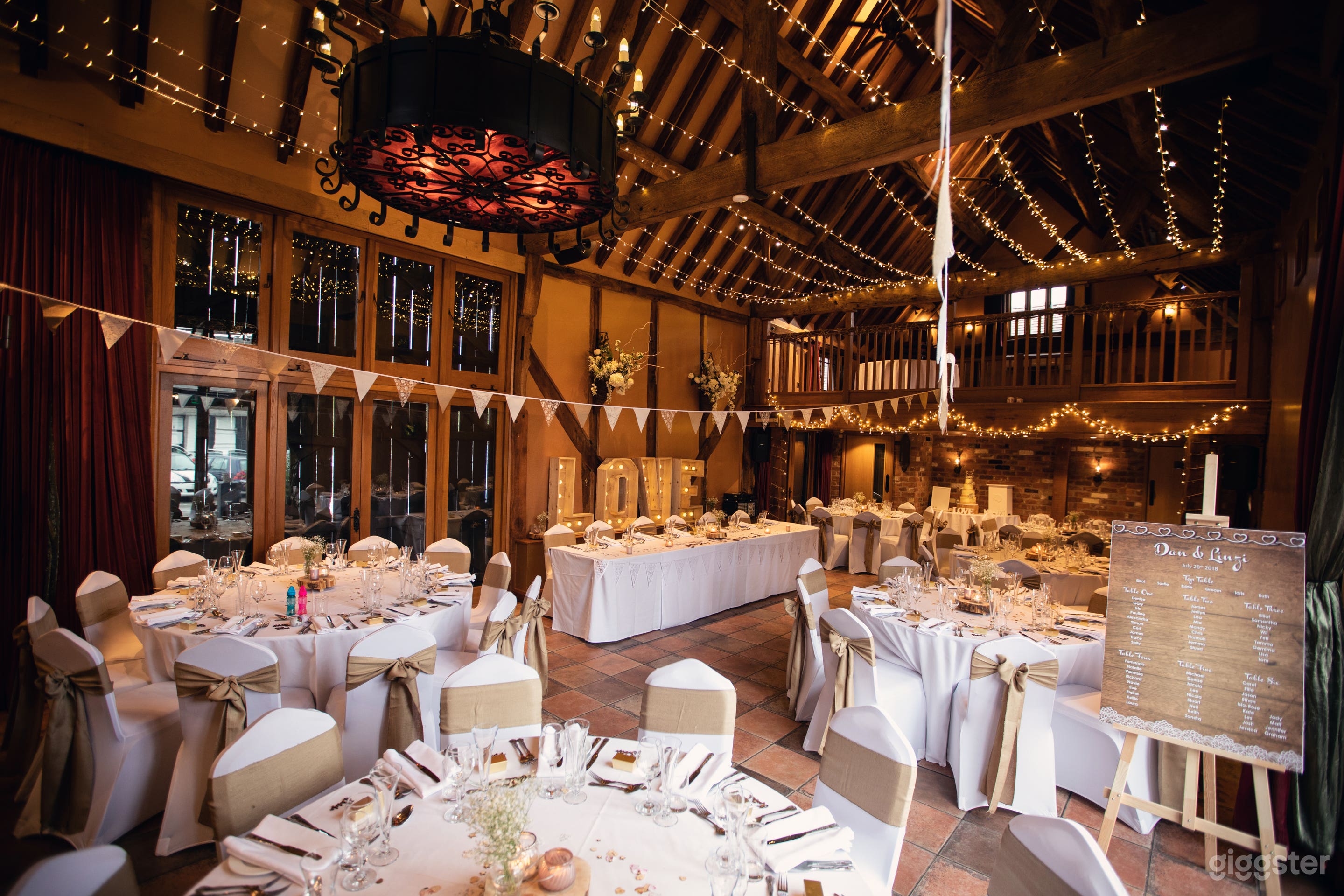 Inside 17th Century Century Tithe Barn, Galleries on both sides.
