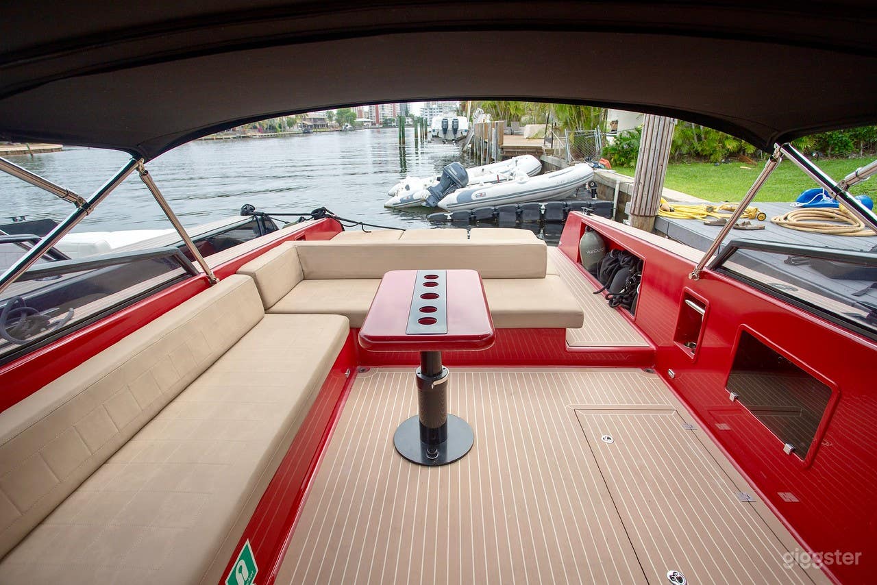 Sophisticated 40FT VanDutch Red Party Yacht Space Events Photo 2