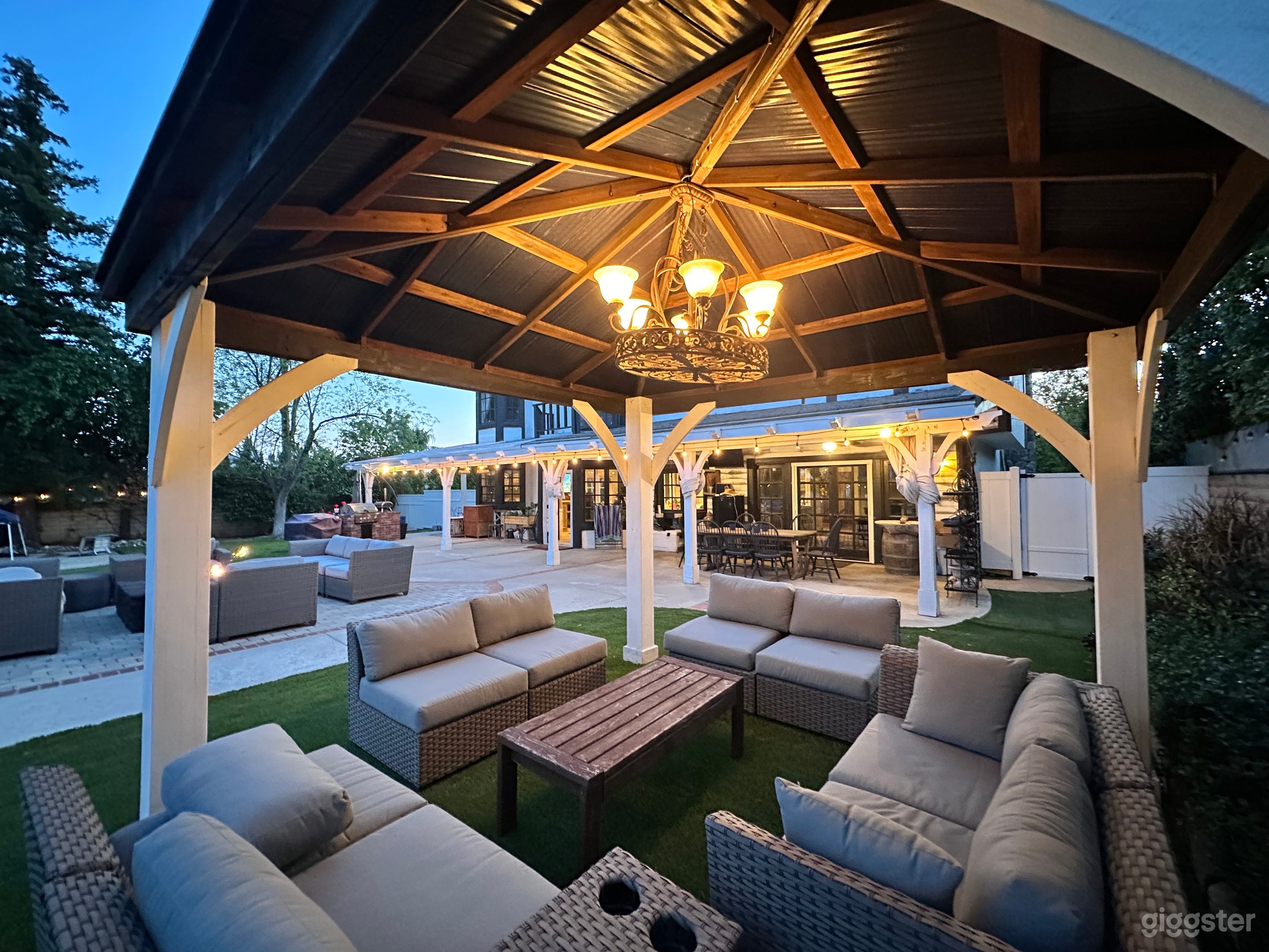 Backyard Gazebo with sitting area. 