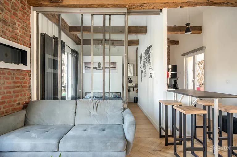  Bright & Charming Loft Apartment with Exposed Brick in Paris 