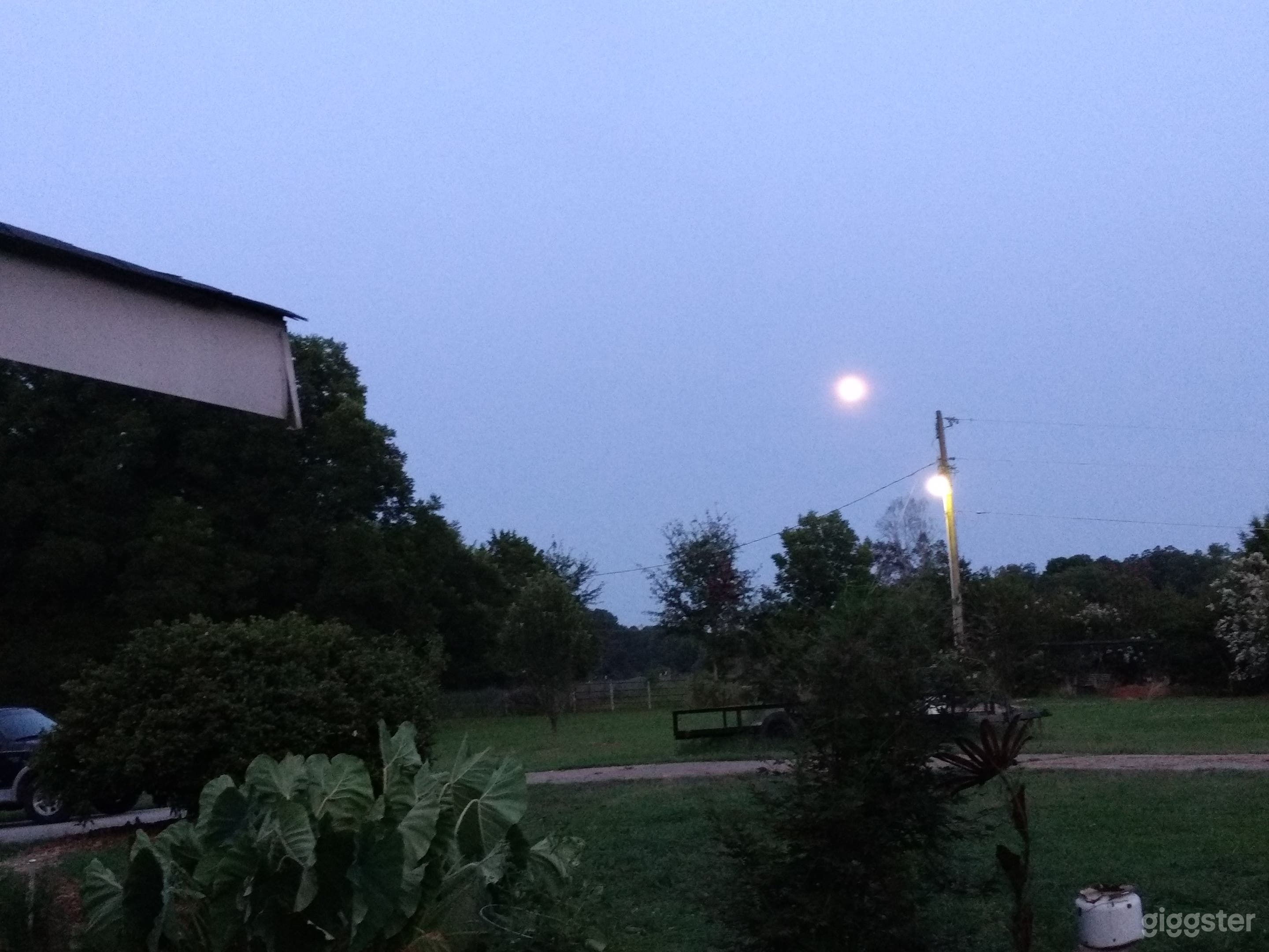 Night view toward south east pasture