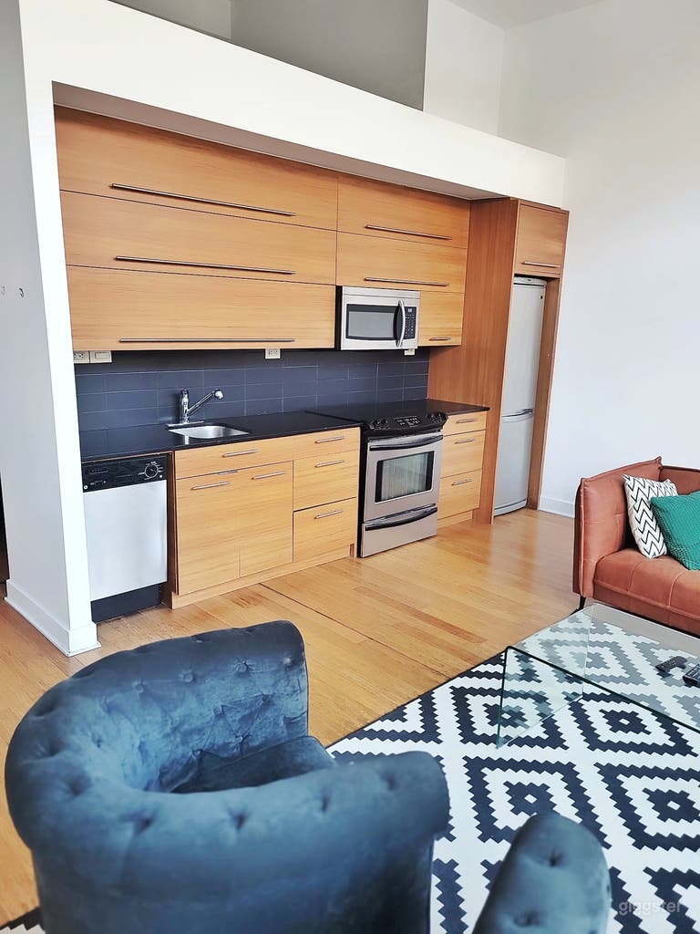  Fully equipped with modern appliances (including in-unit washer and dryer). 