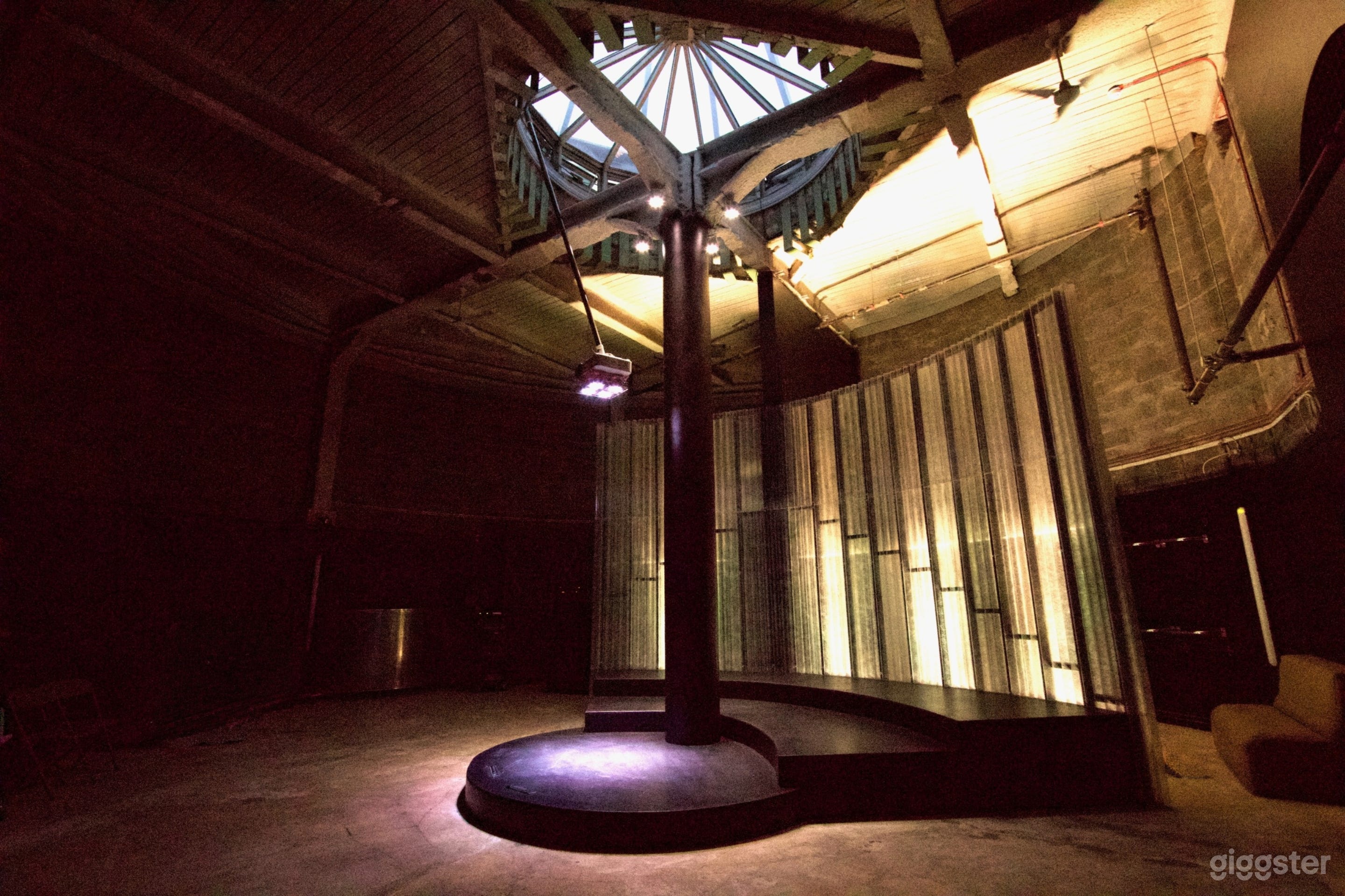 Rare Cylindrical Industrial Studio & Nightclub Photo 1