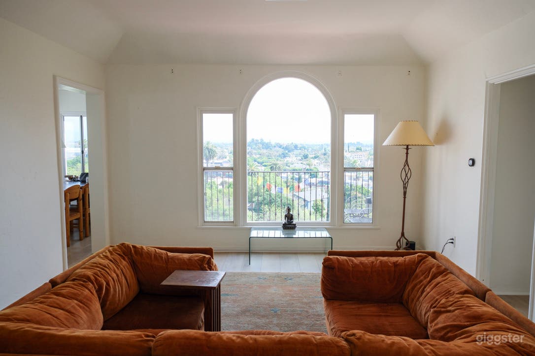Cinematic Spanish Hillside Home with Arched Window, Vintage Photo 3