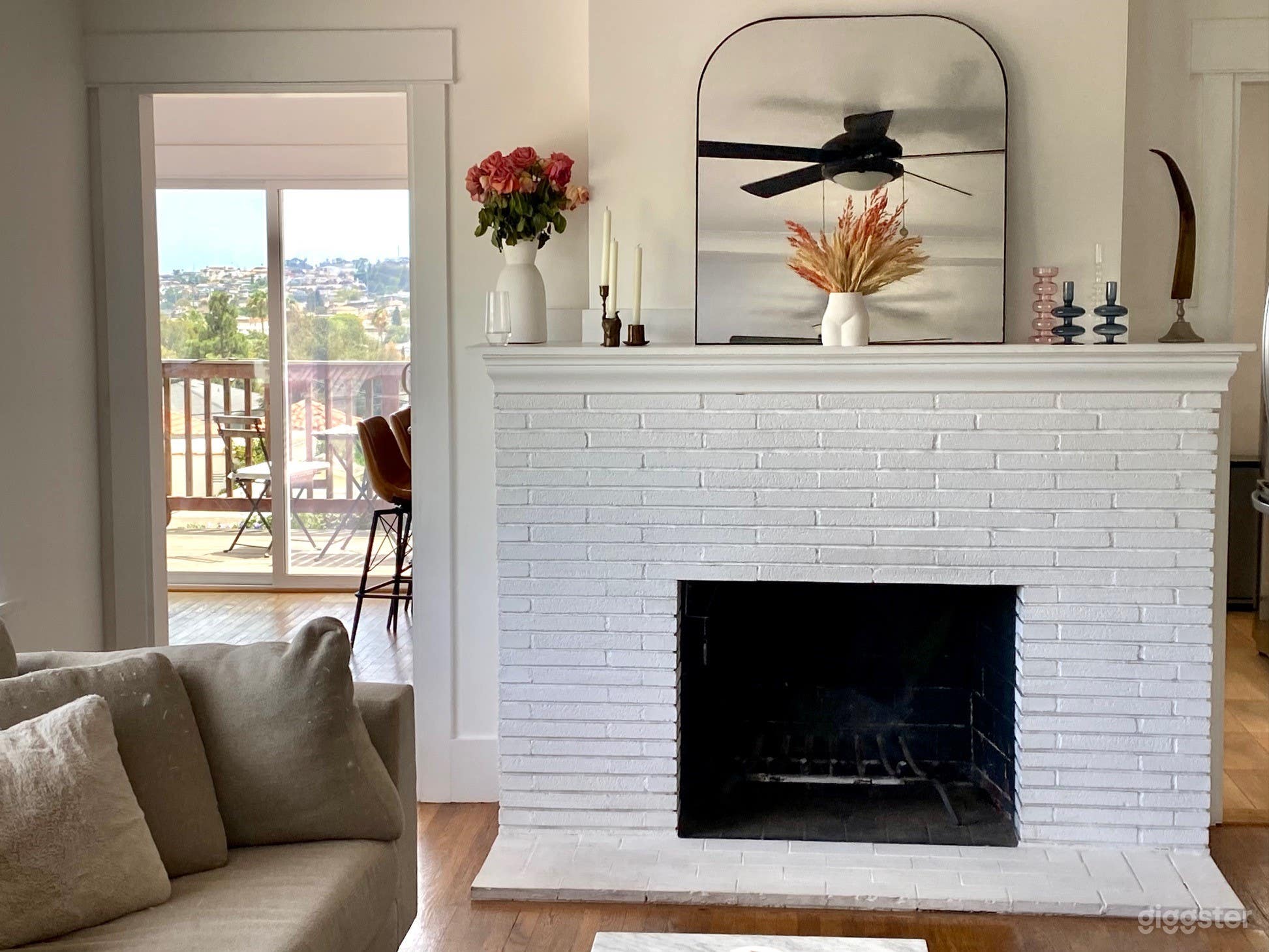 original wood burning fireplace 