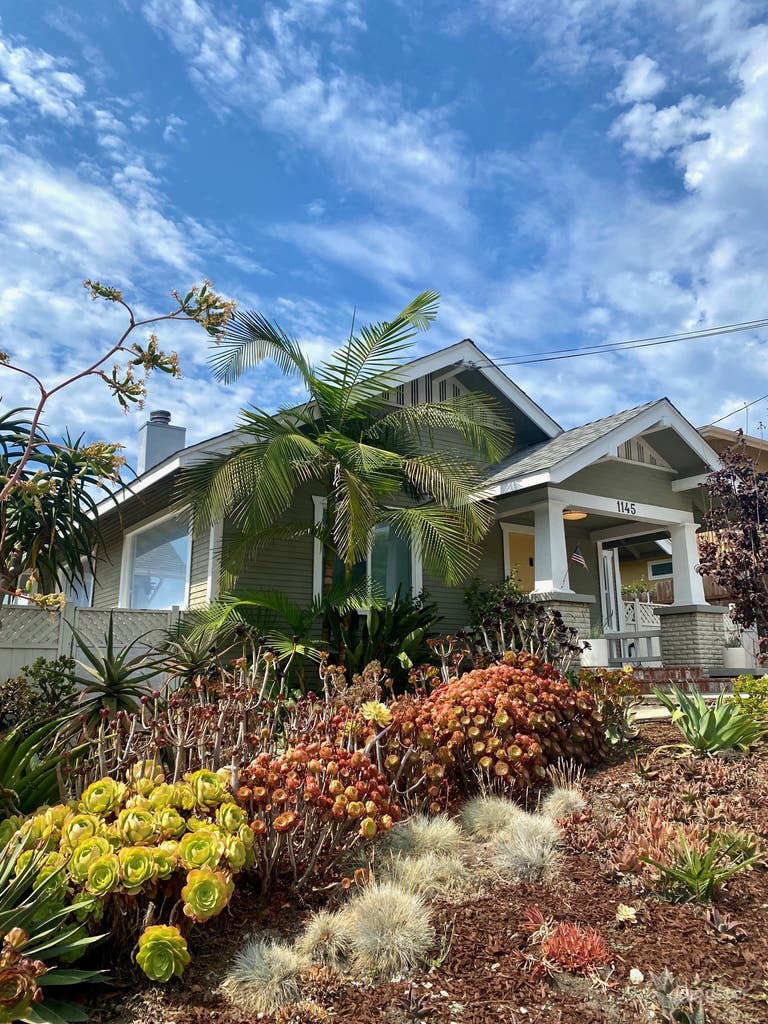  100-year-old Bungalow with Dutch door and succulent garden  