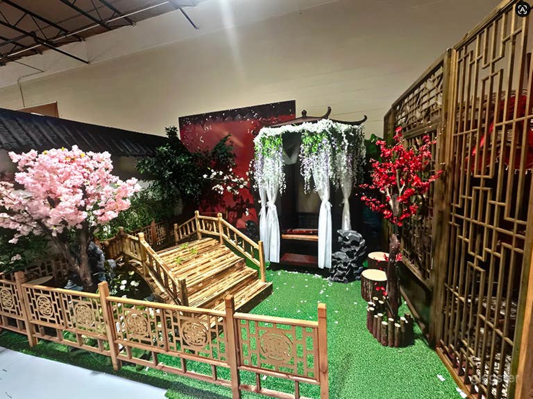 Set de Estudio Cinematográfico de Jardín Chino al Aire Libre 