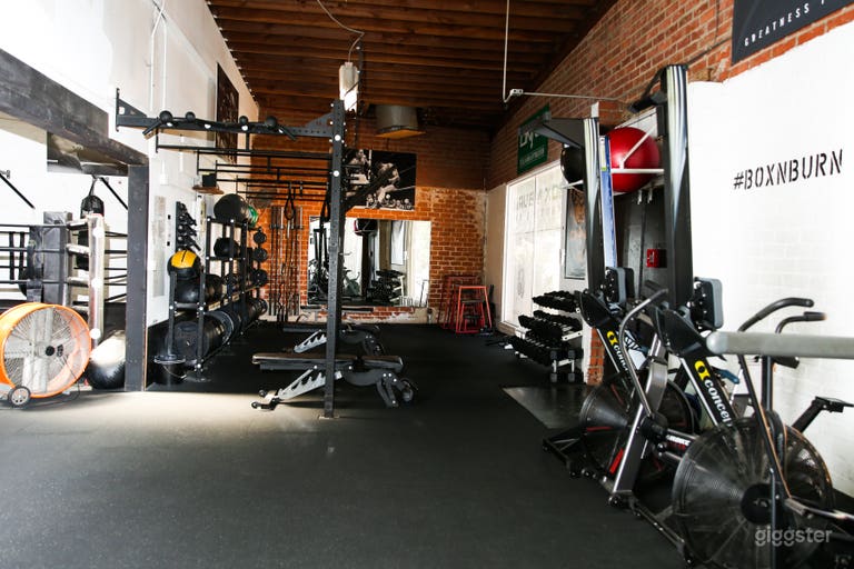  Full weight room with squat racks, cardio equipment, and more. 