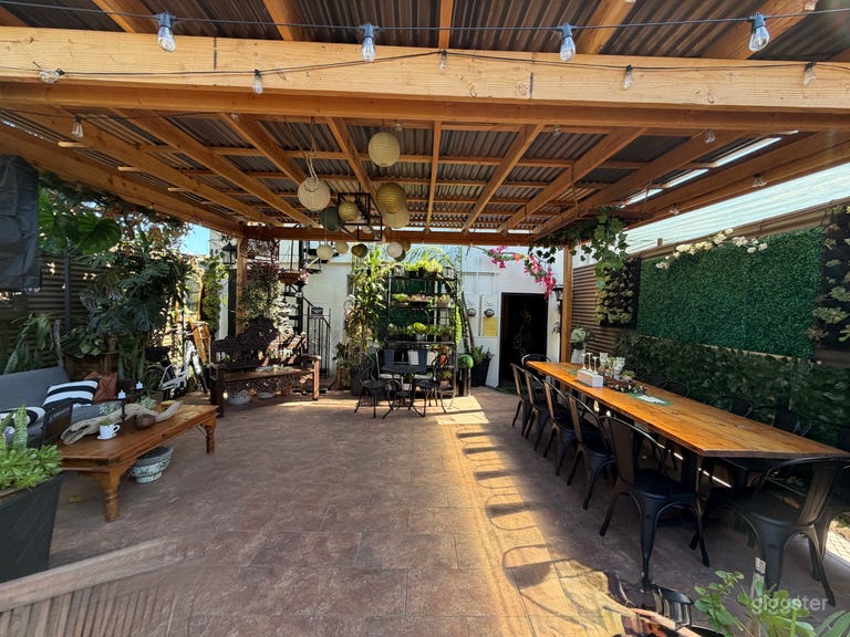 Patio under pergola. View from the back. 