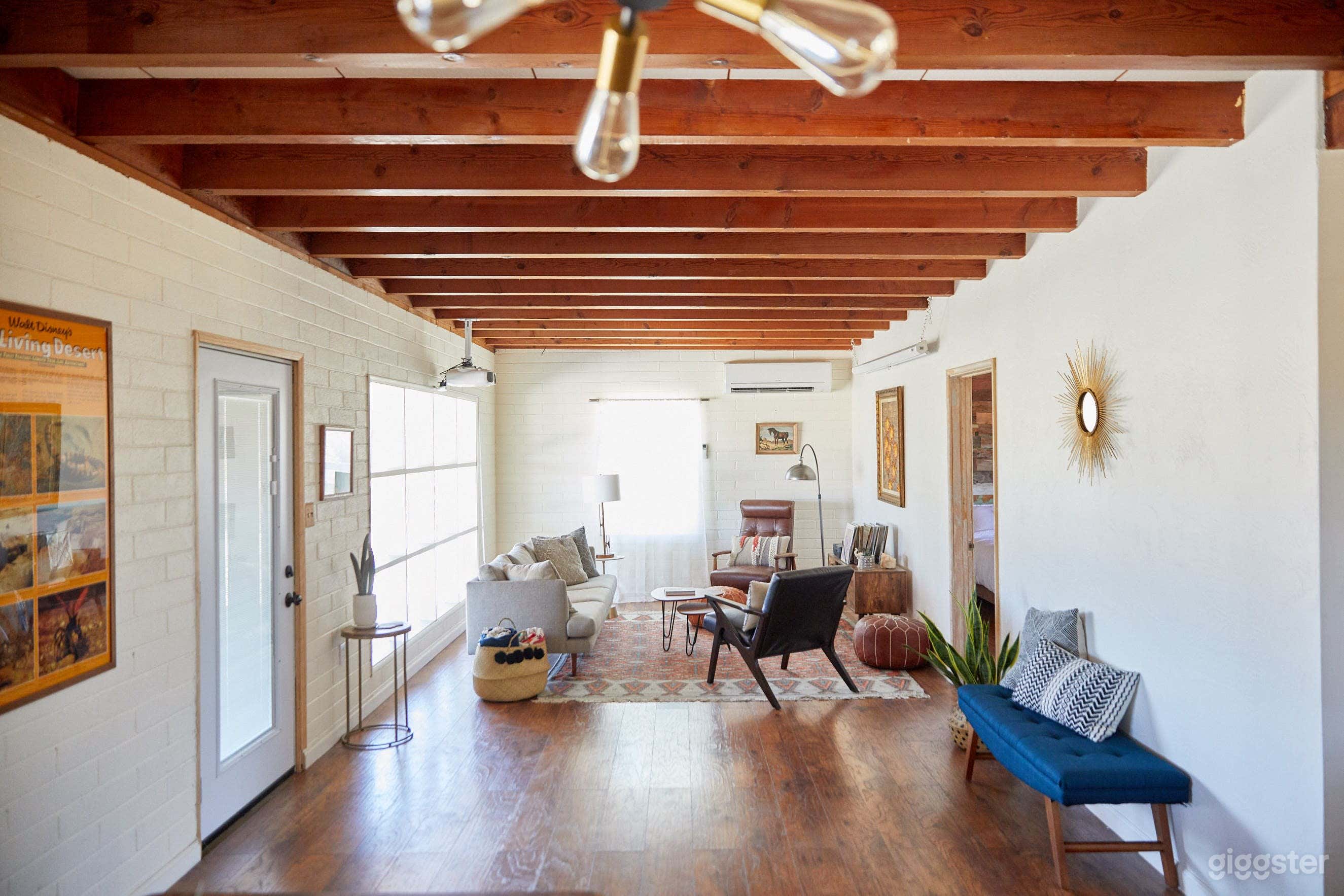 1953 Mid-Century Ranch Brick Cabin w/ Desert Views Photo 1