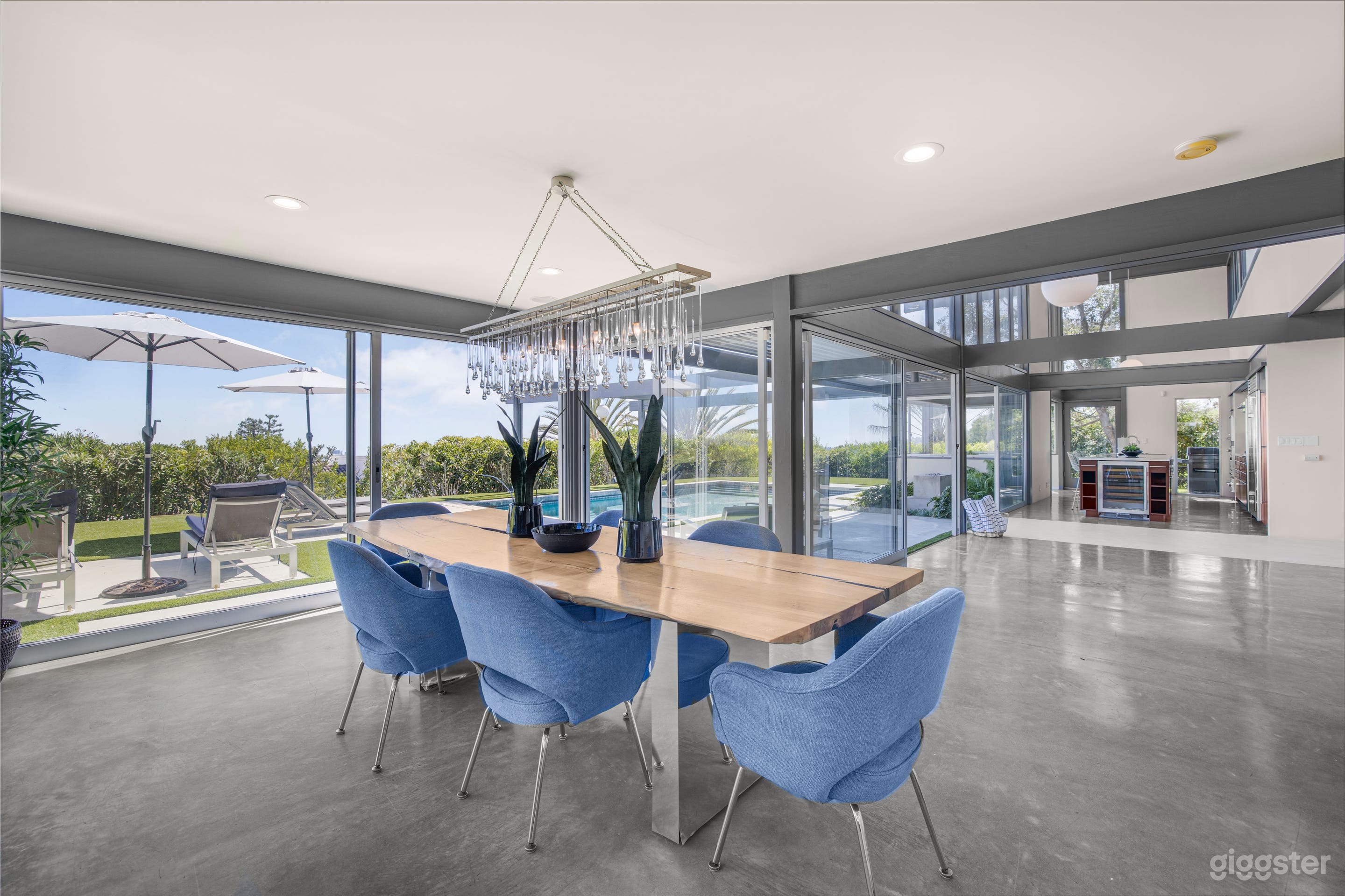 SLEEK ARCHITECTURAL GLASS HOUSE WITH POOL &amp; MID-CENTURY LINE Photo 3