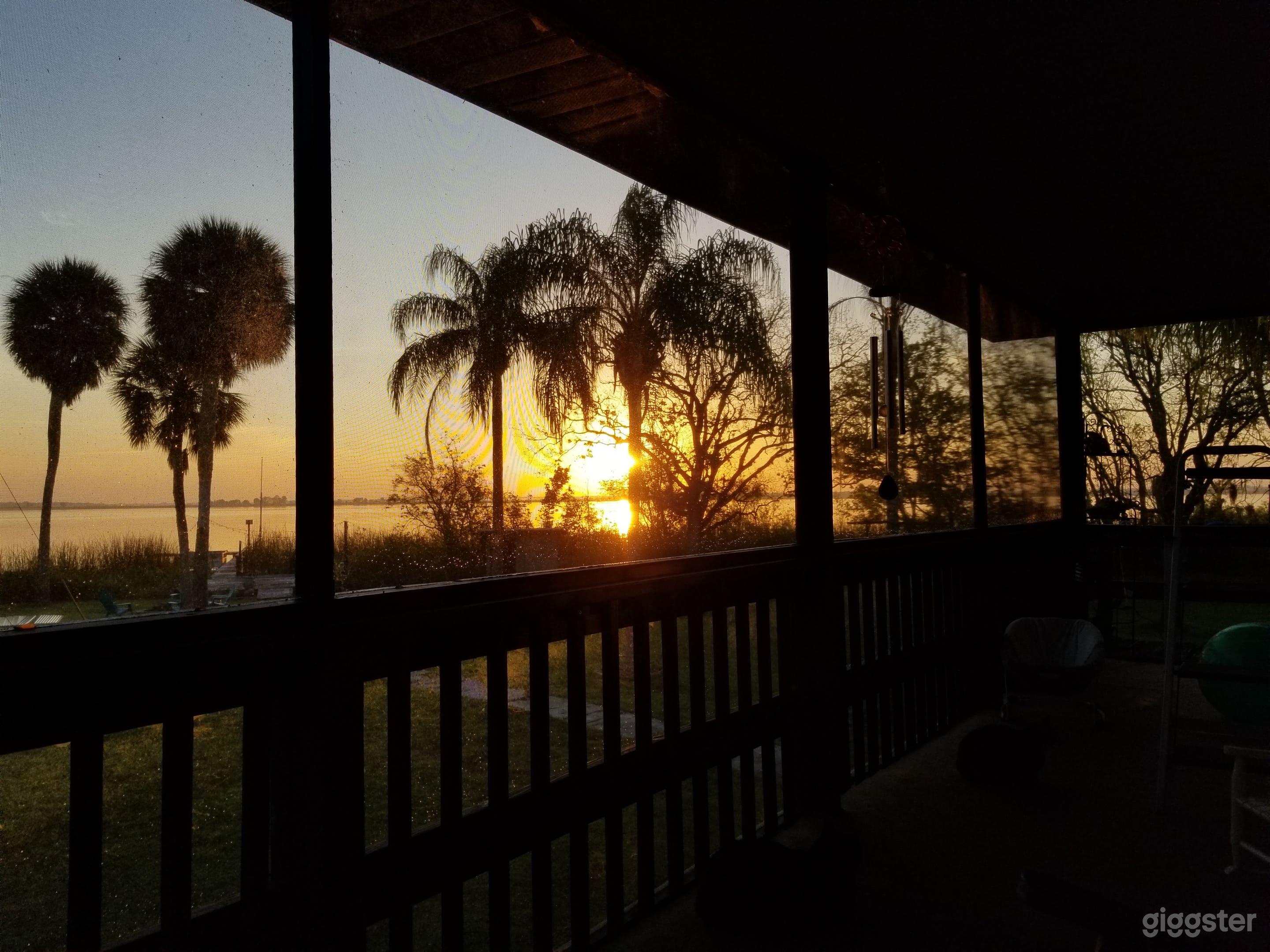 Sunrise on porch.