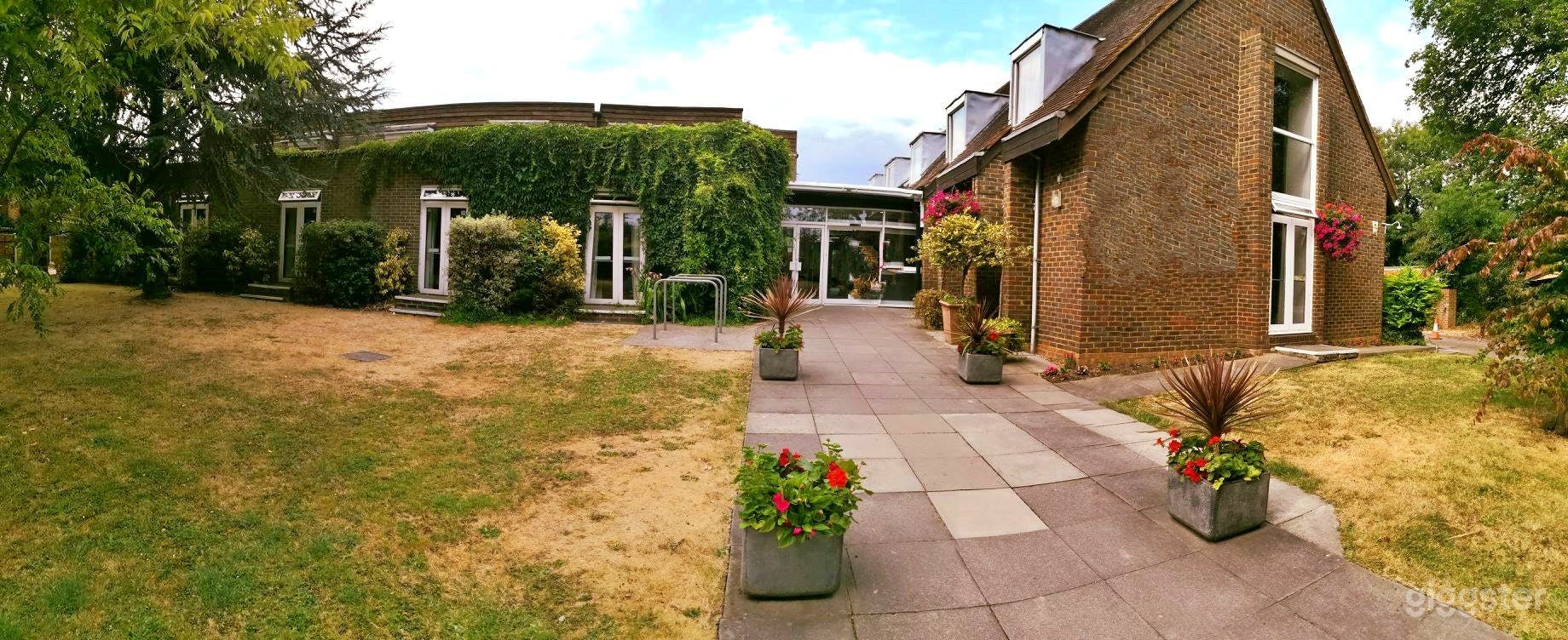 Front view of halls .