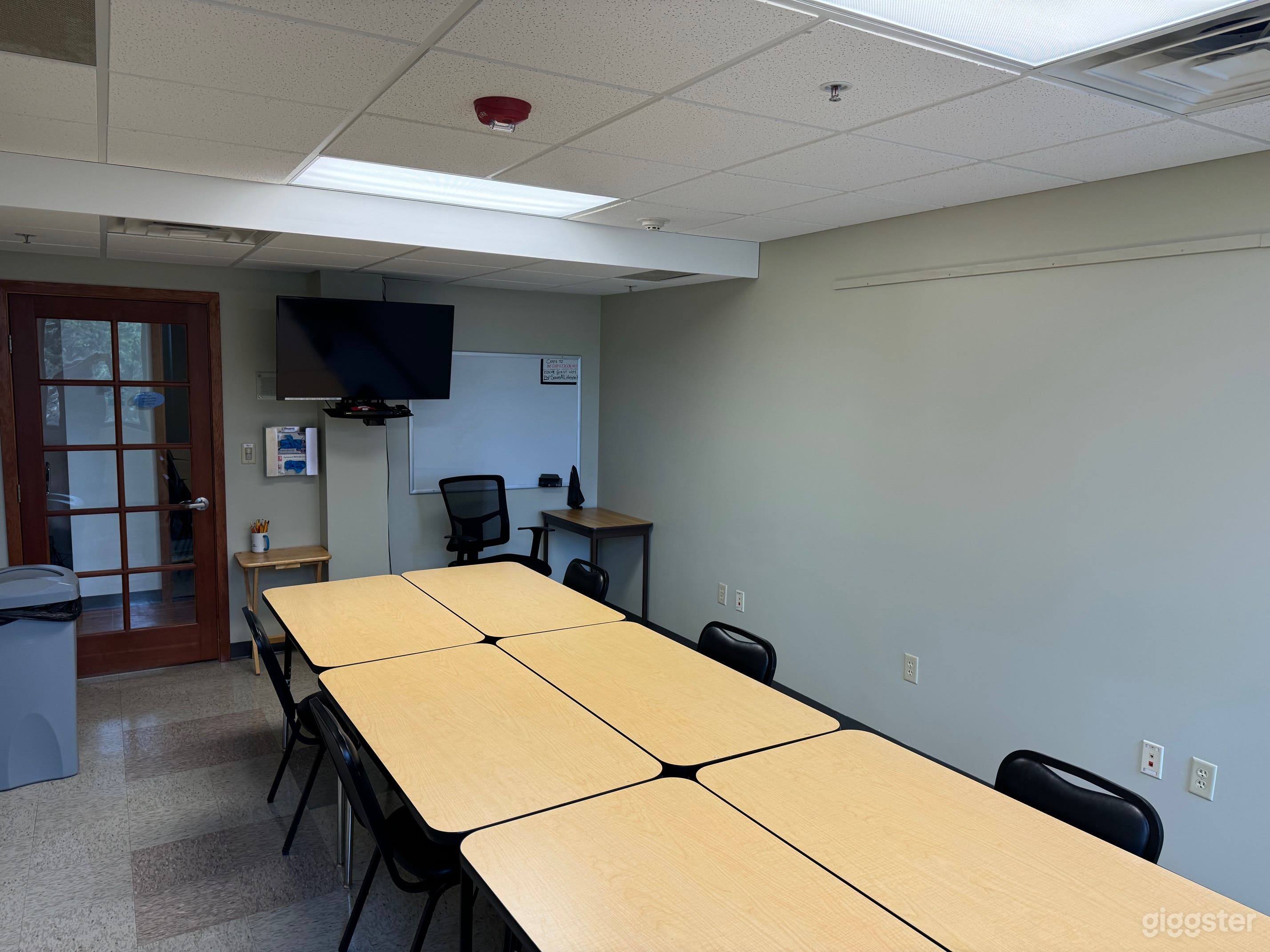 Conference setup looking from the back of the room