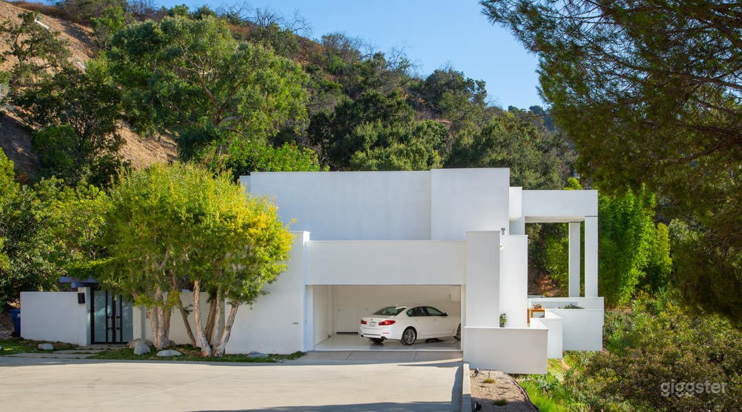 Driving down the super long driveway coming up to the house