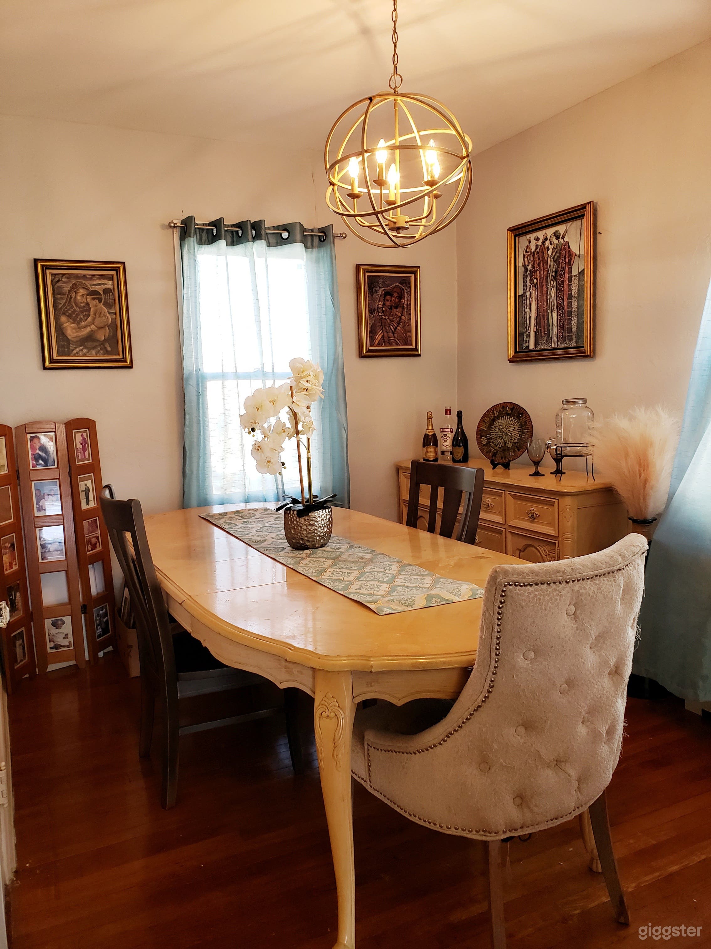 Bright dining room area
