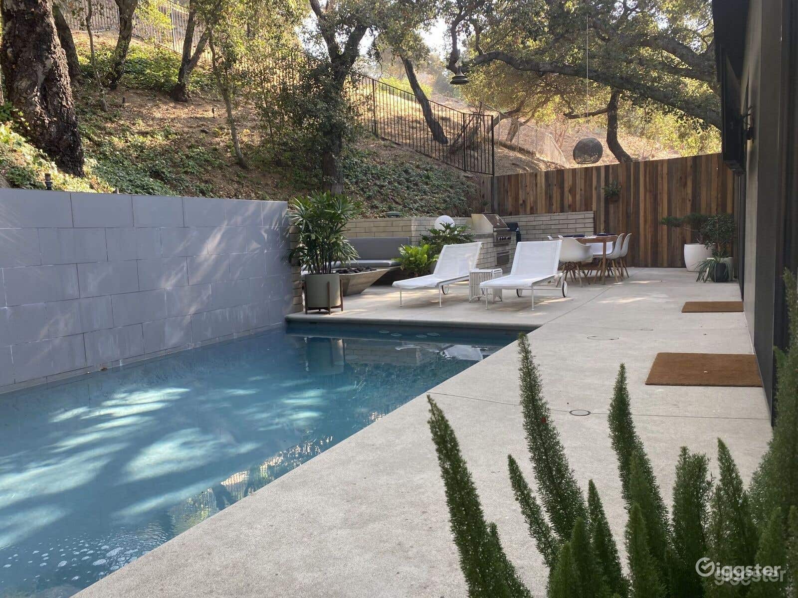 Backyard pool east view