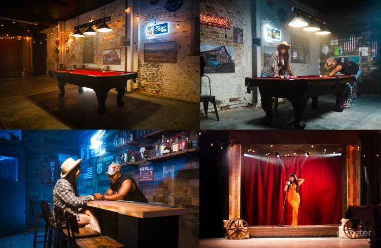  Bar salón estilo país occidental, escenario 