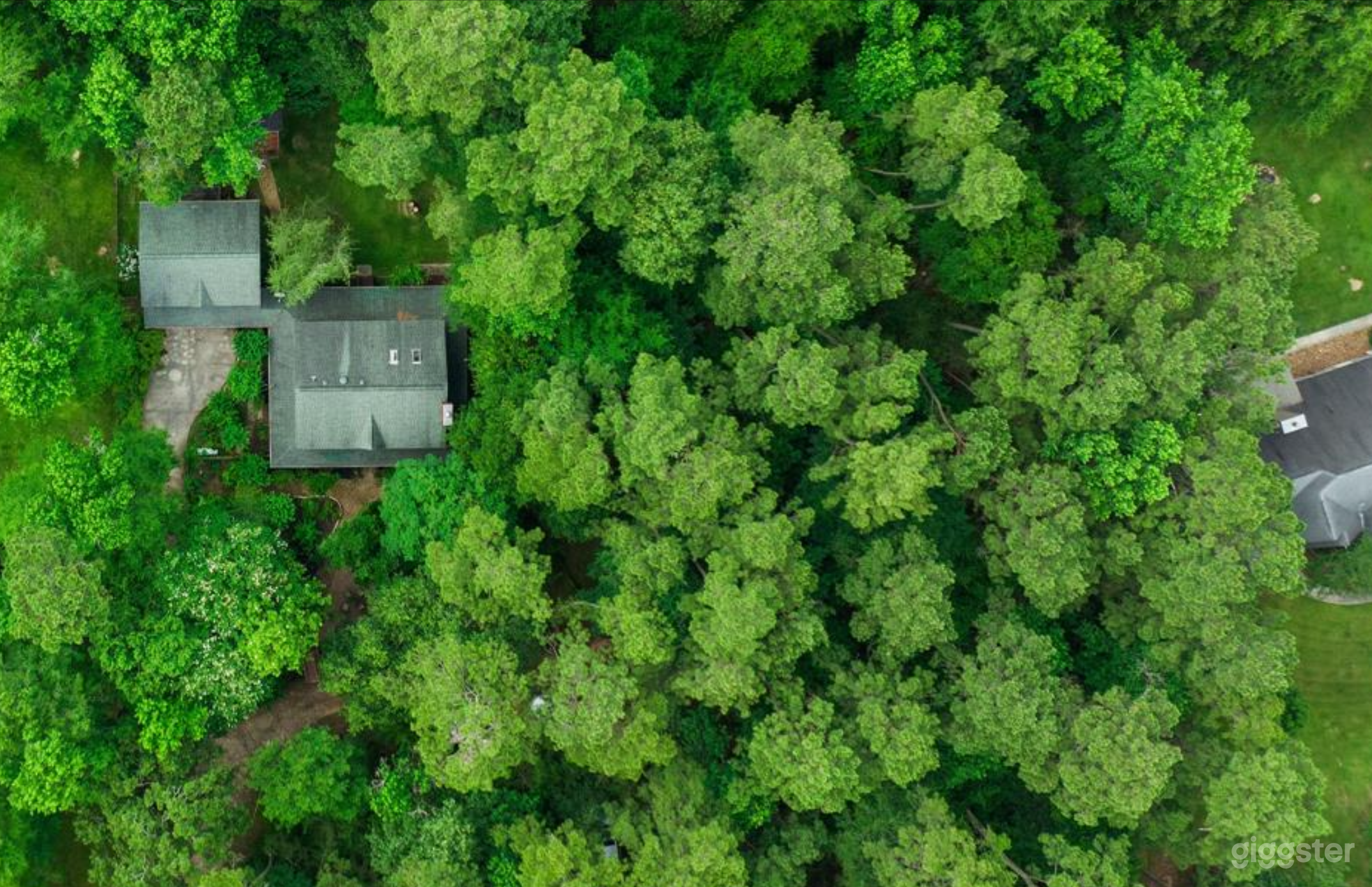 Arial view of the 2 acre property