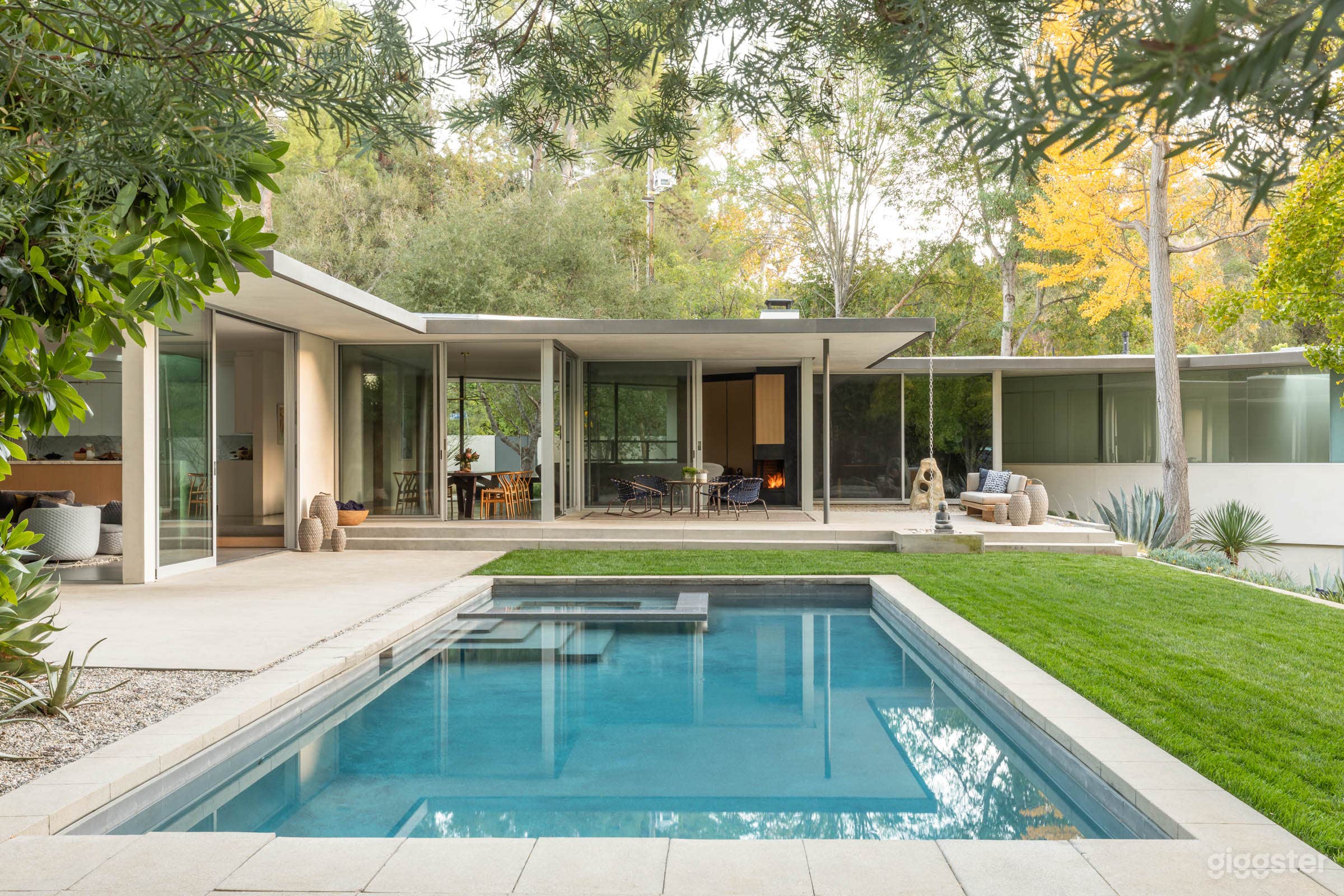 Backyard Swimming Pool looking towards the house