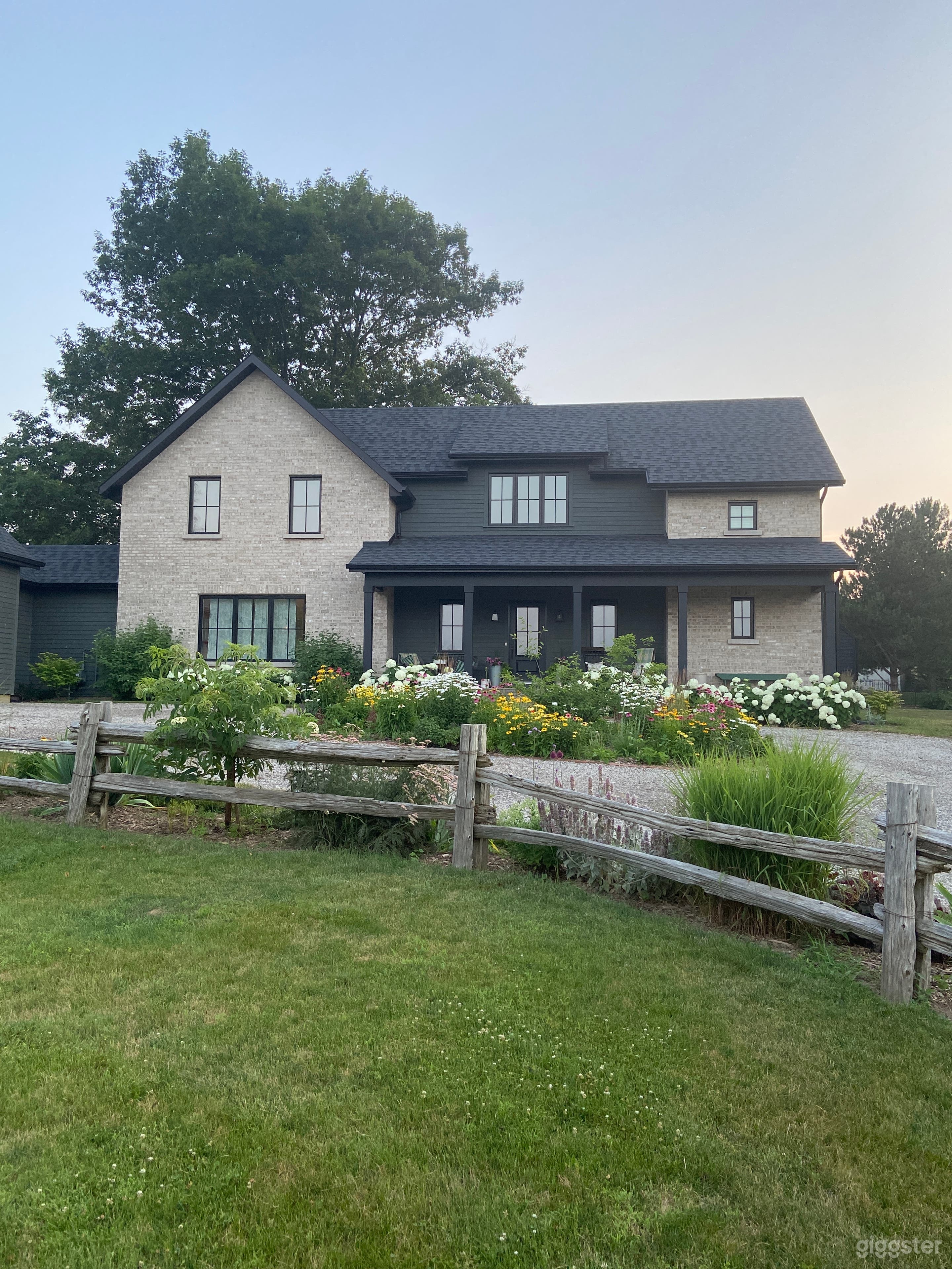 Front of house with gardens